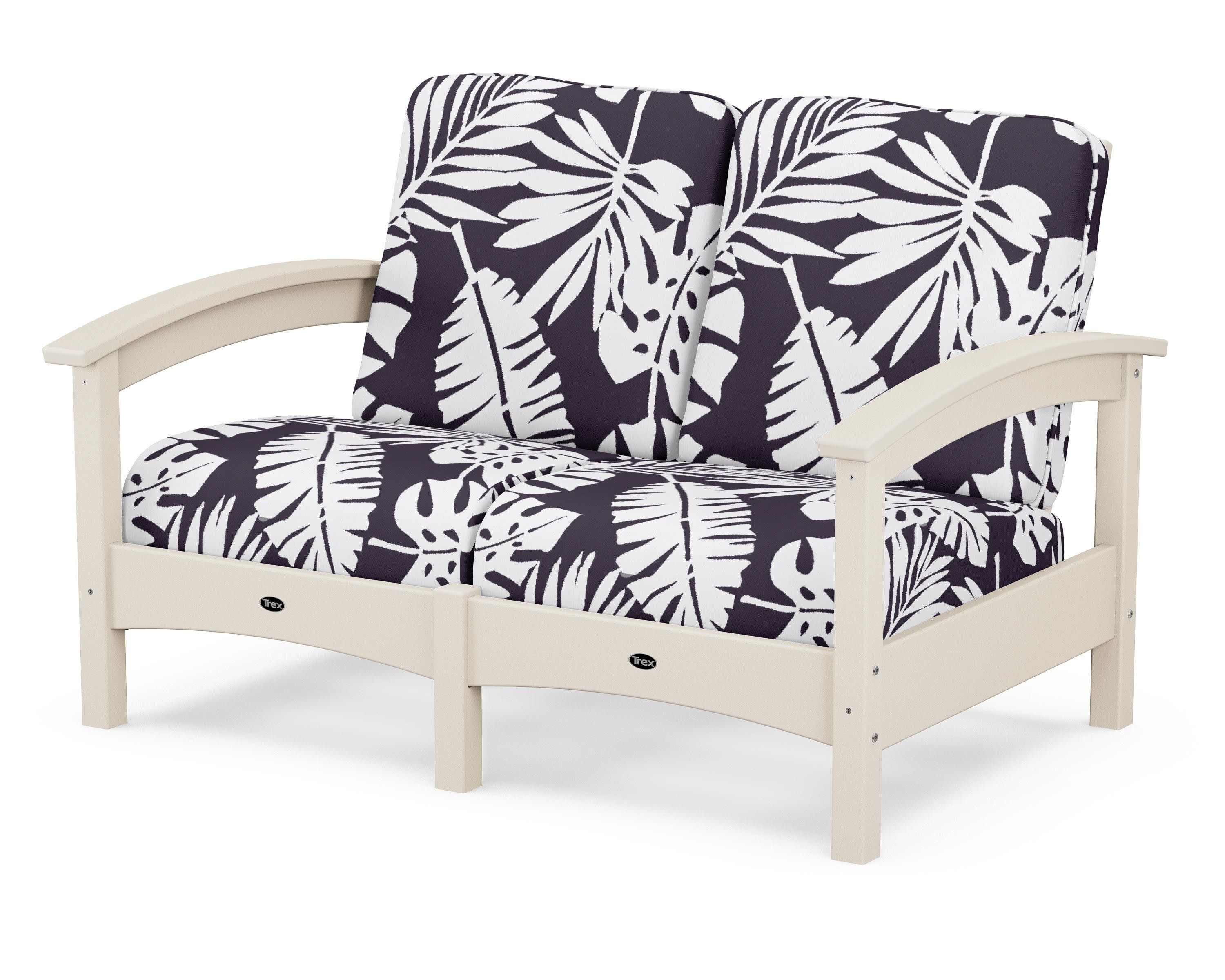 Rockport Club Loveseat in Sand Castle / Leaf Navy