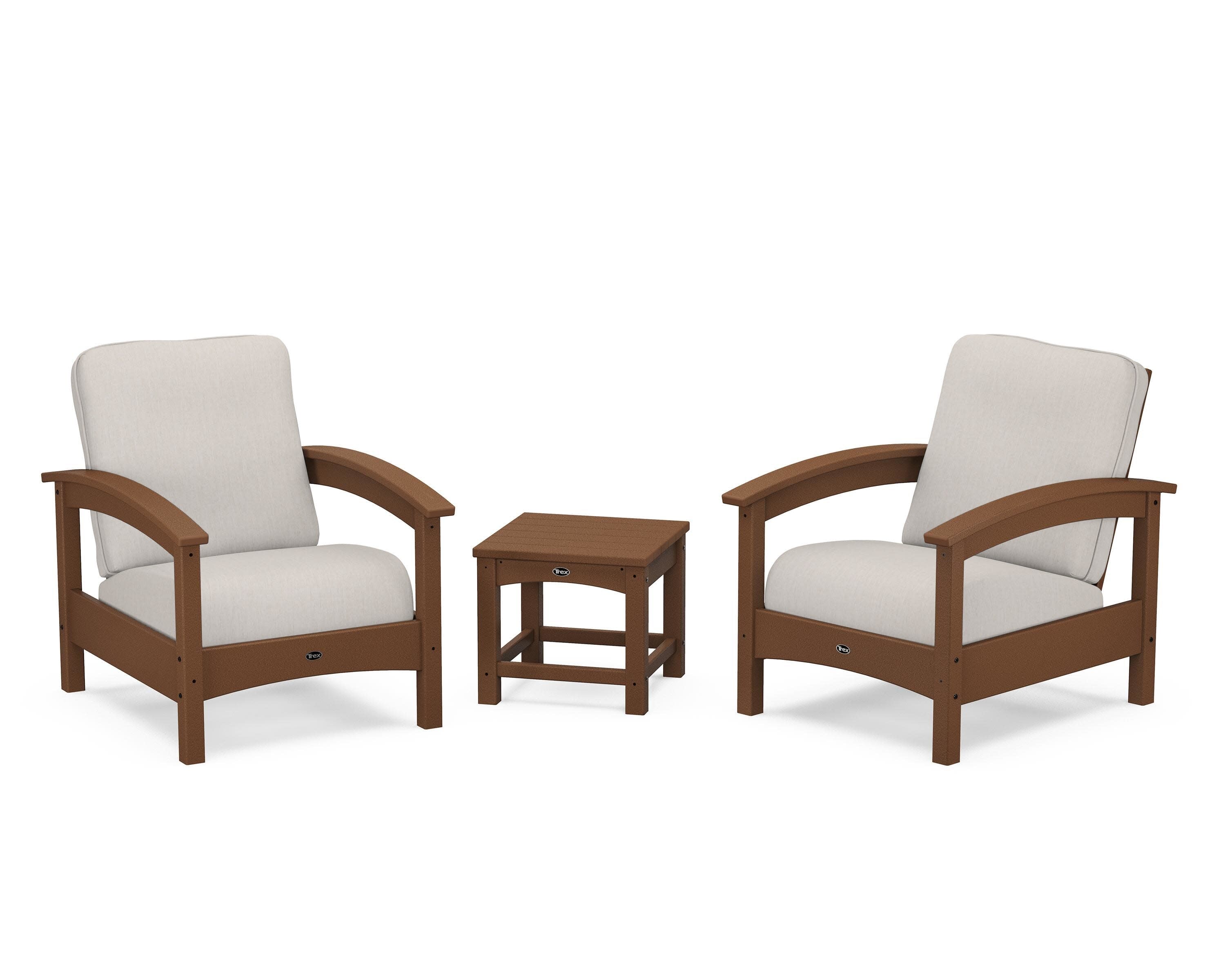Rockport Club 3-Piece Deep Seating Conversation Set in Tree House / Cast Ash