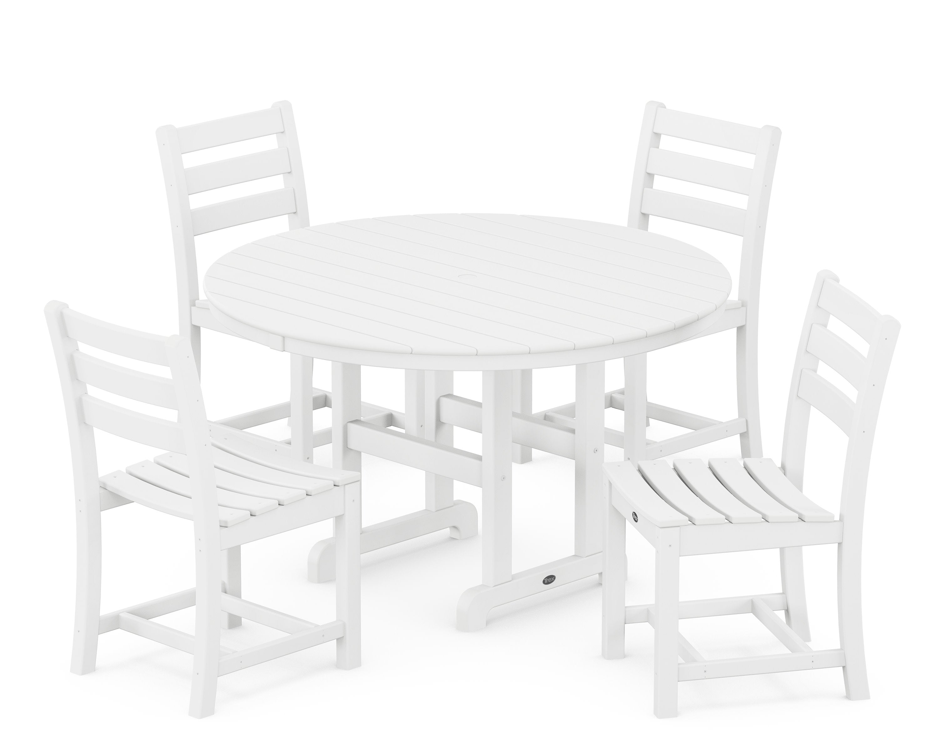Monterey Bay 5-Piece Round Side Chair Dining Set in Classic White
