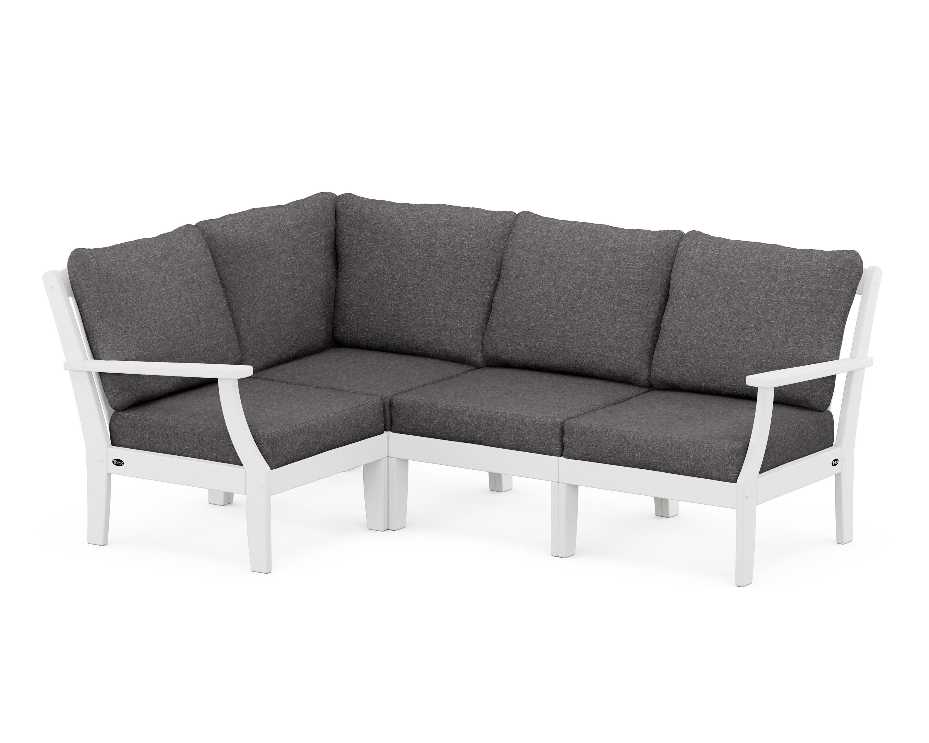 Yacht Club Modular 4-Piece Deep Seating Set in Classic White / Ash Charcoal