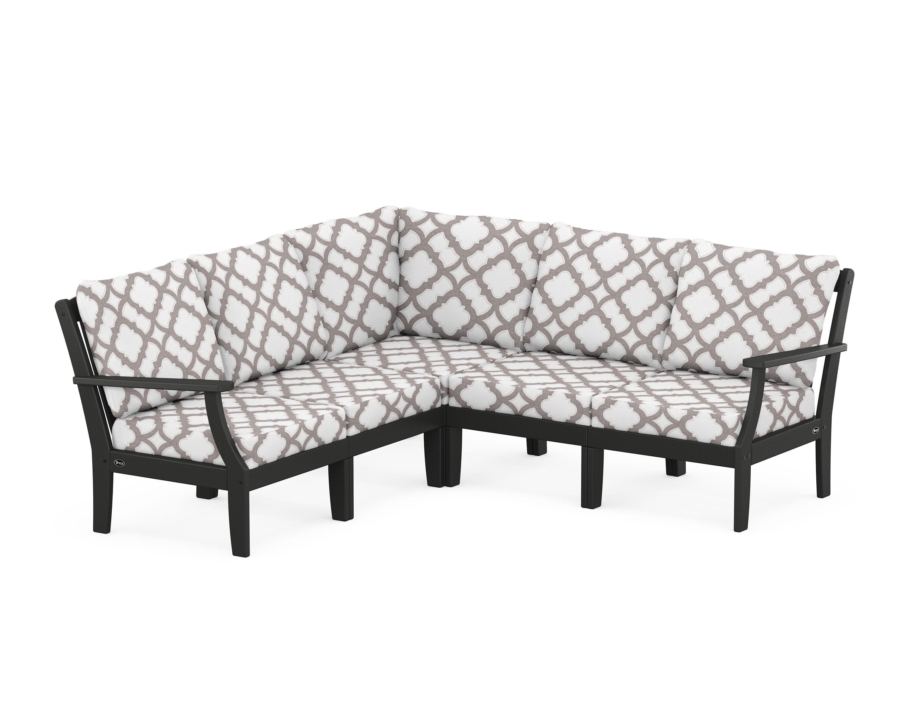 Yacht Club Modular 5-Piece Deep Seating Set in Charcoal Black / Trellis Grey Mist