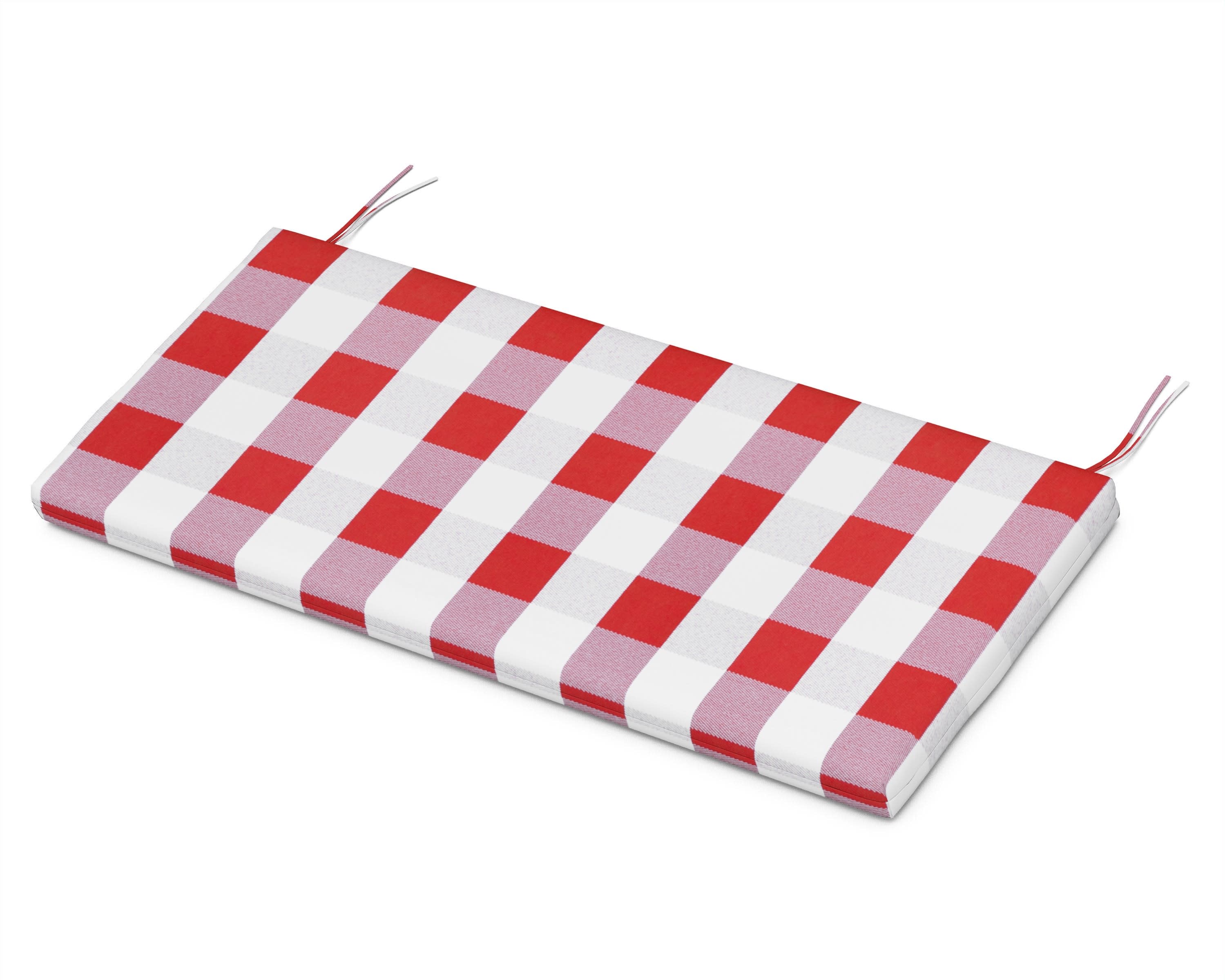 Bench Seat Cushion - 18.5"D x 43.5"W x 2.5"H in Buffalo Plaid Crimson