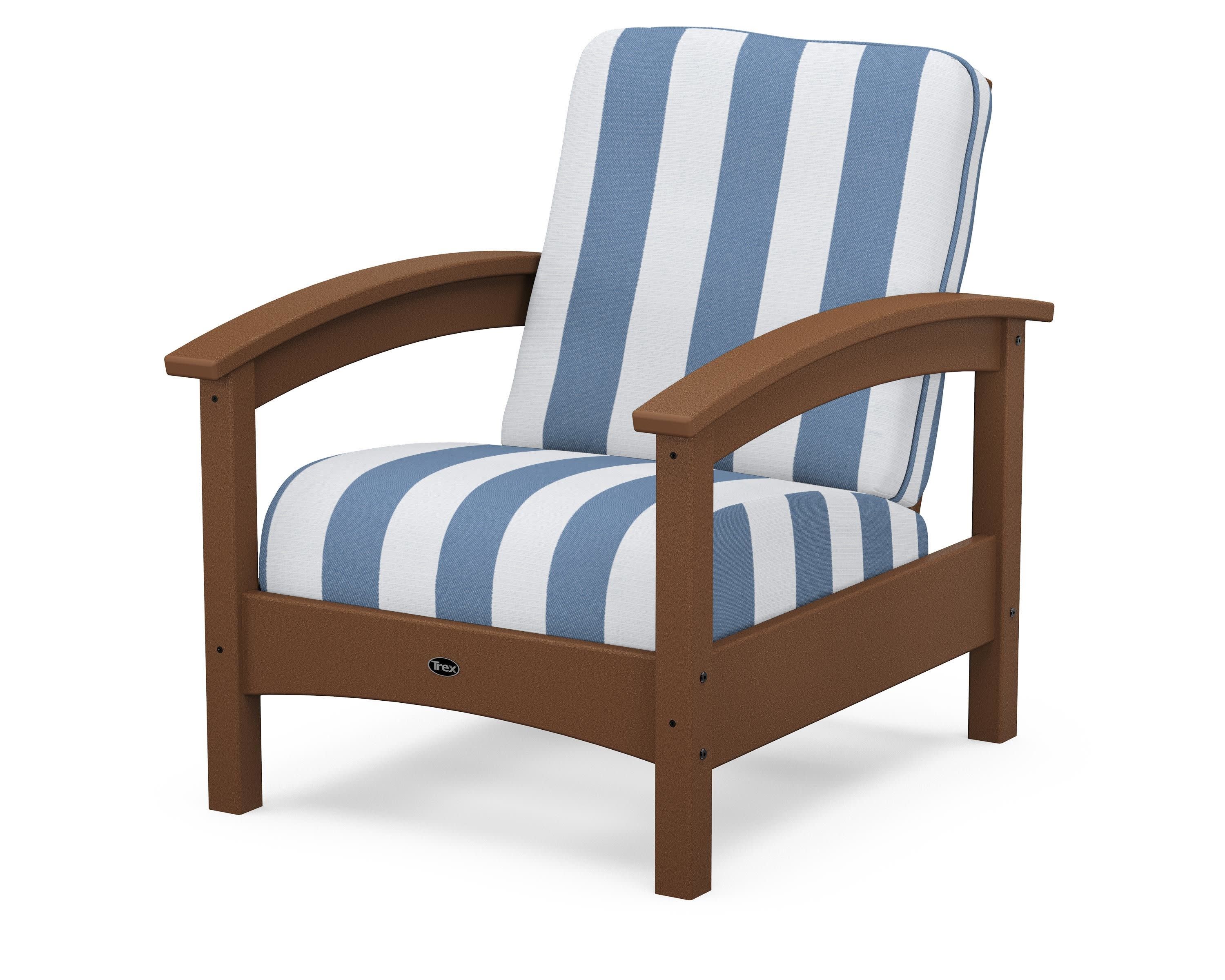 Rockport Club Chair in Tree House / Cabana Stripe Sky Blue