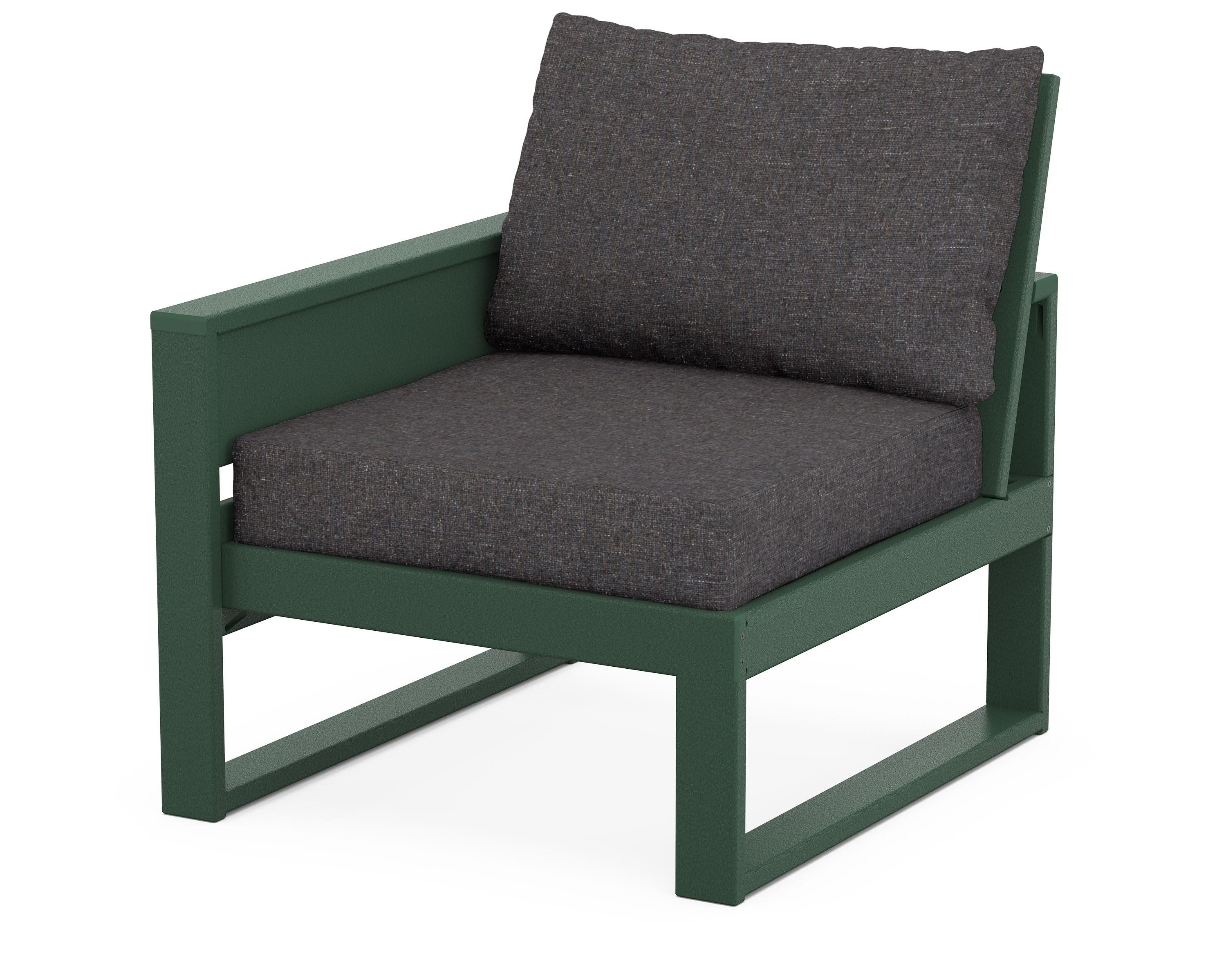 Eastport Modular Left Arm Chair in Rainforest Canopy / Ash Charcoal