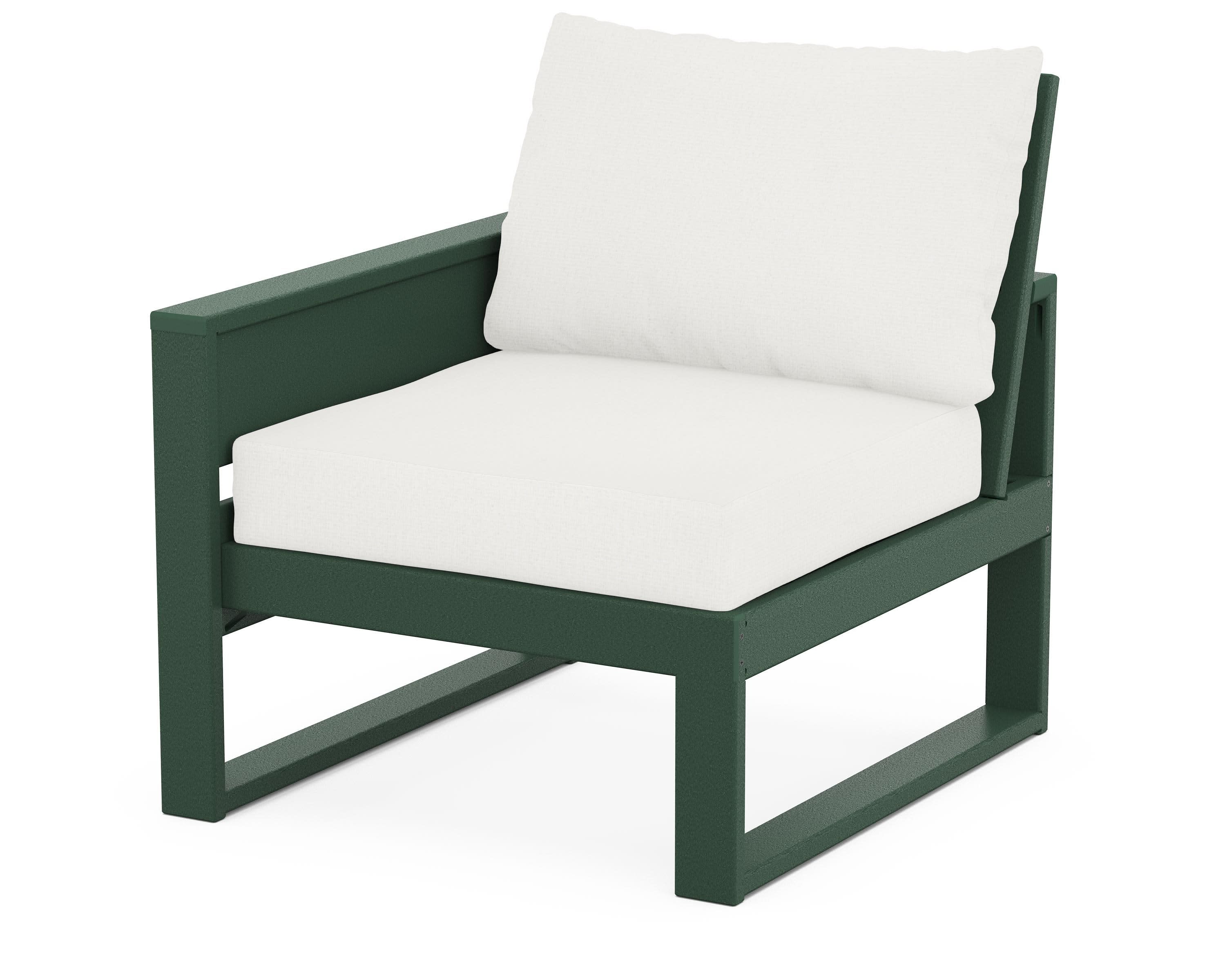 Eastport Modular Left Arm Chair in Rainforest Canopy / Natural Linen