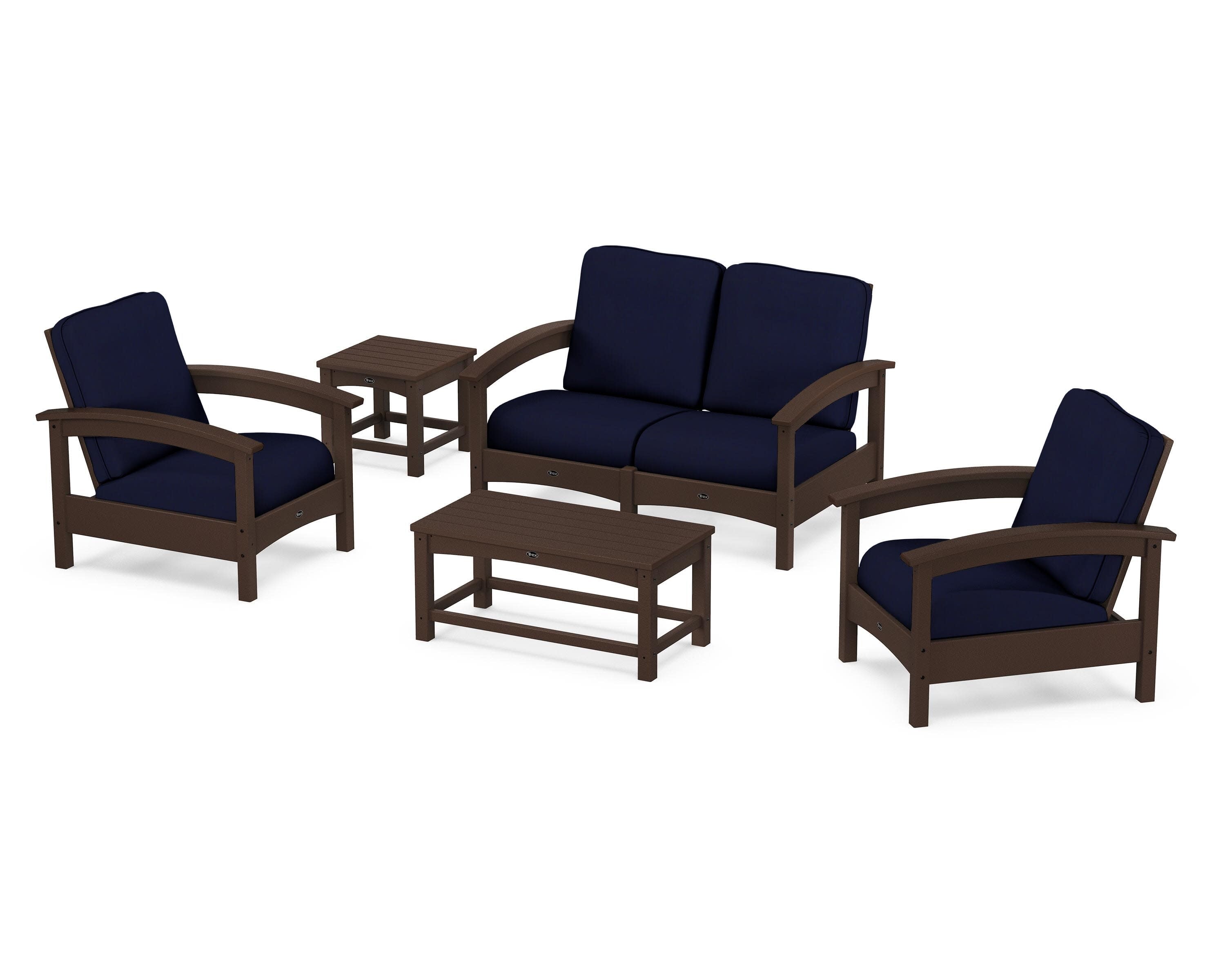 Rockport Club 6-Piece Deep Seating Conversation Set in Vintage Lantern / Navy