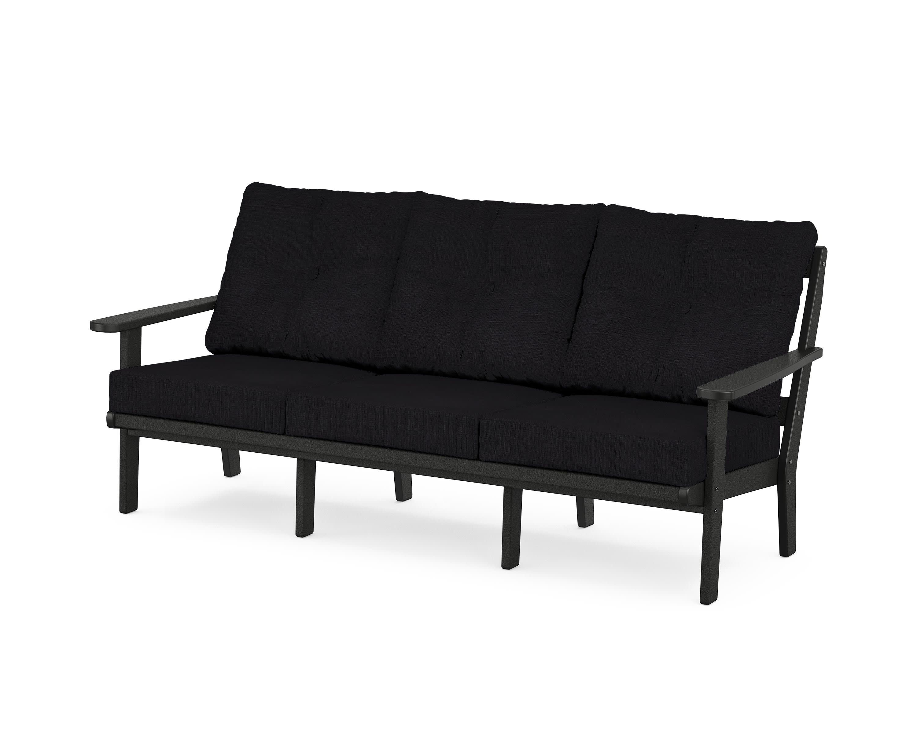 Cape Cod Deep Seating Sofa in Charcoal Black / Midnight Linen