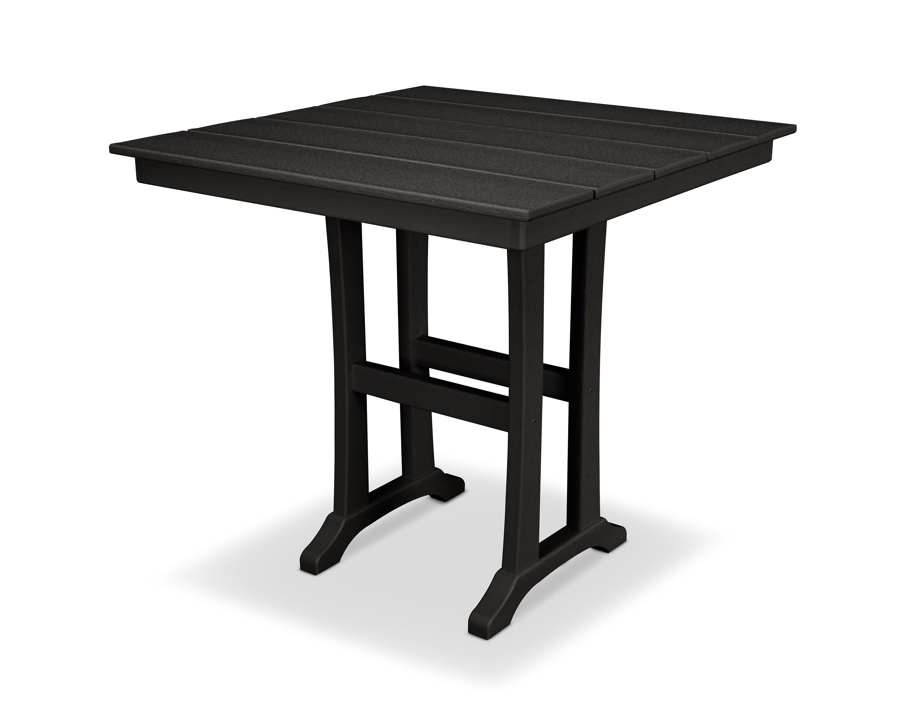 Farmhouse Trestle 37" Counter Table in Charcoal Black