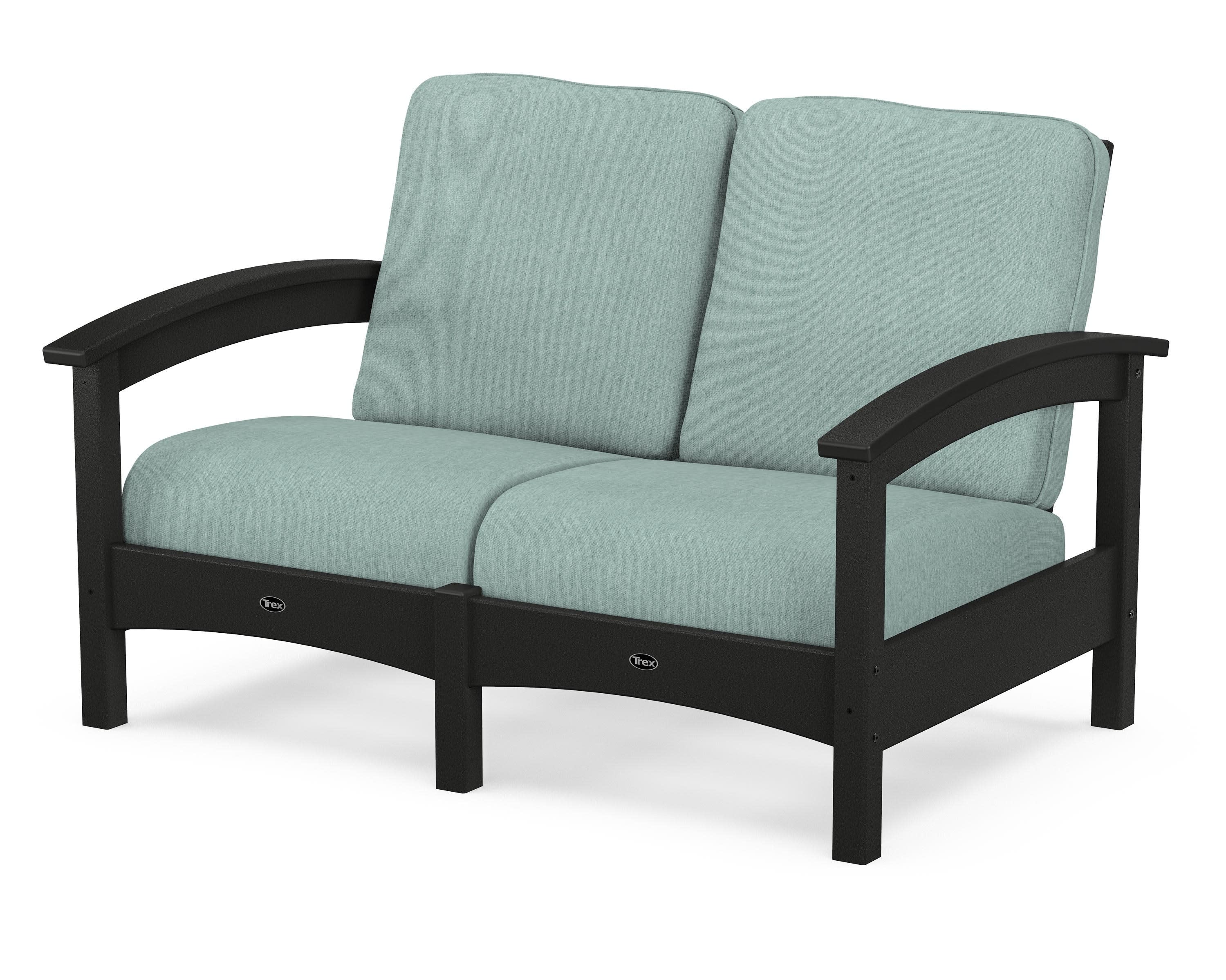 Rockport Club Loveseat in Charcoal Black / Glacier Spa