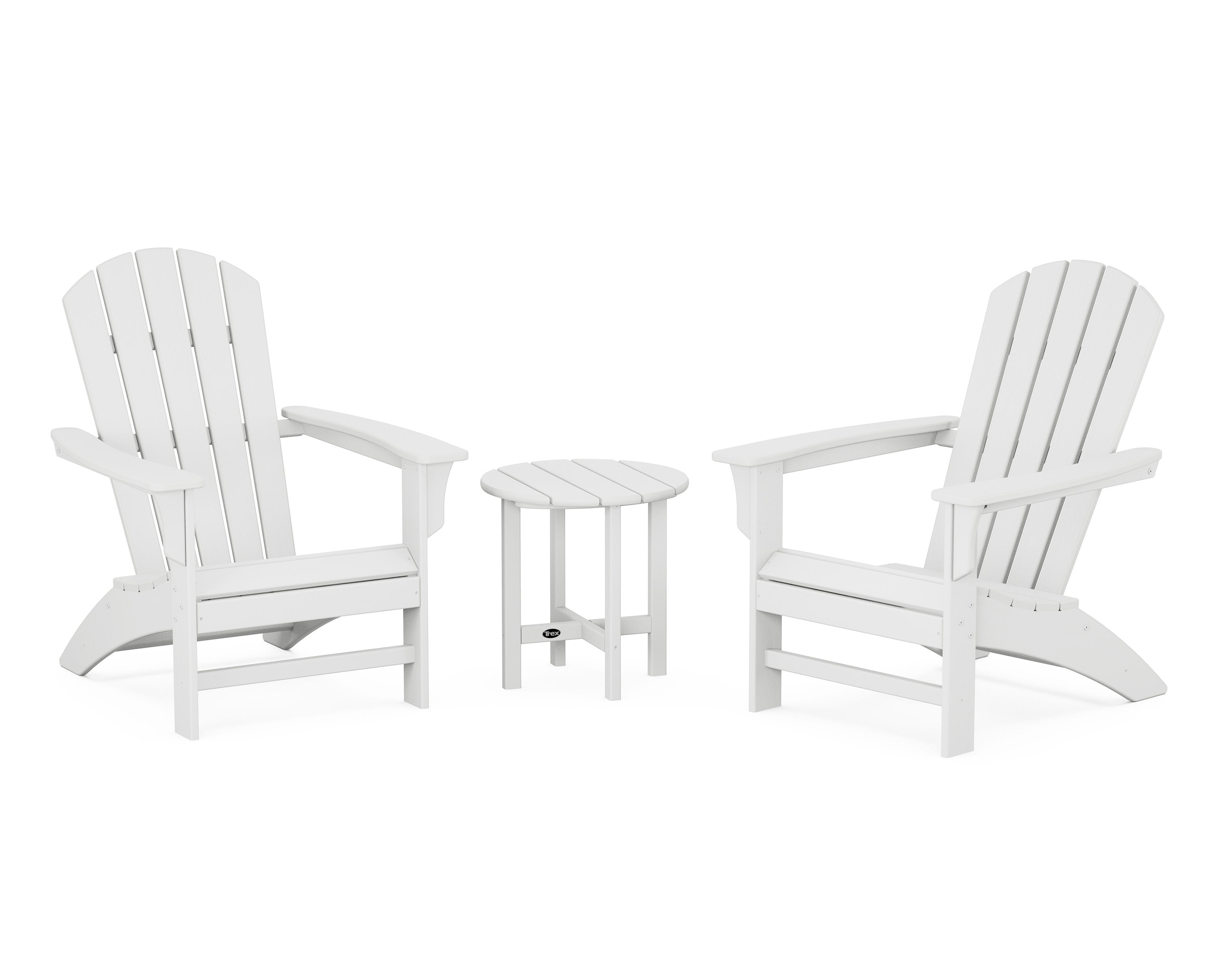 Yacht Club 3-Piece Adirondack Set in Classic White
