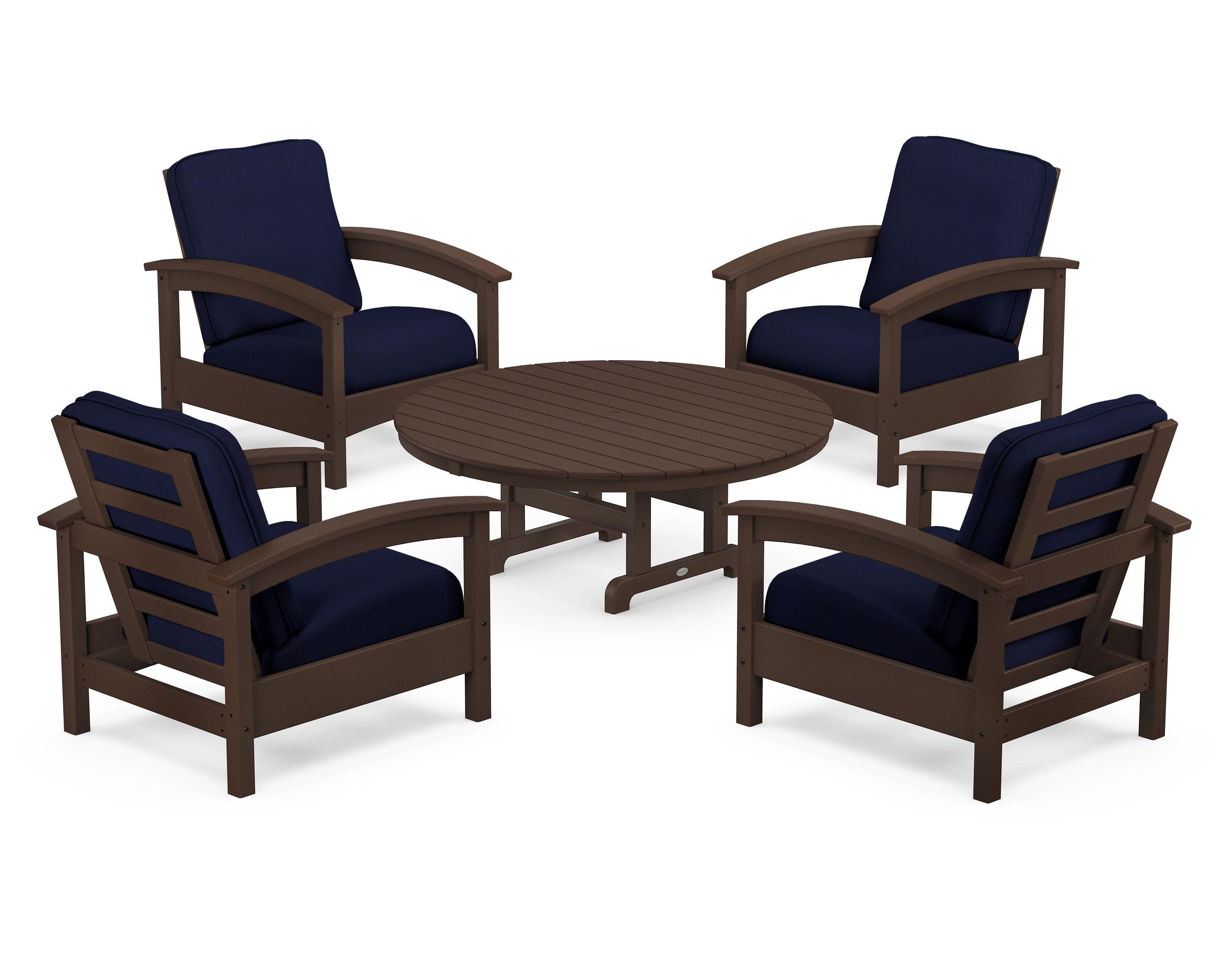 Rockport 5-Piece Deep Seating Set in Vintage Lantern / Navy