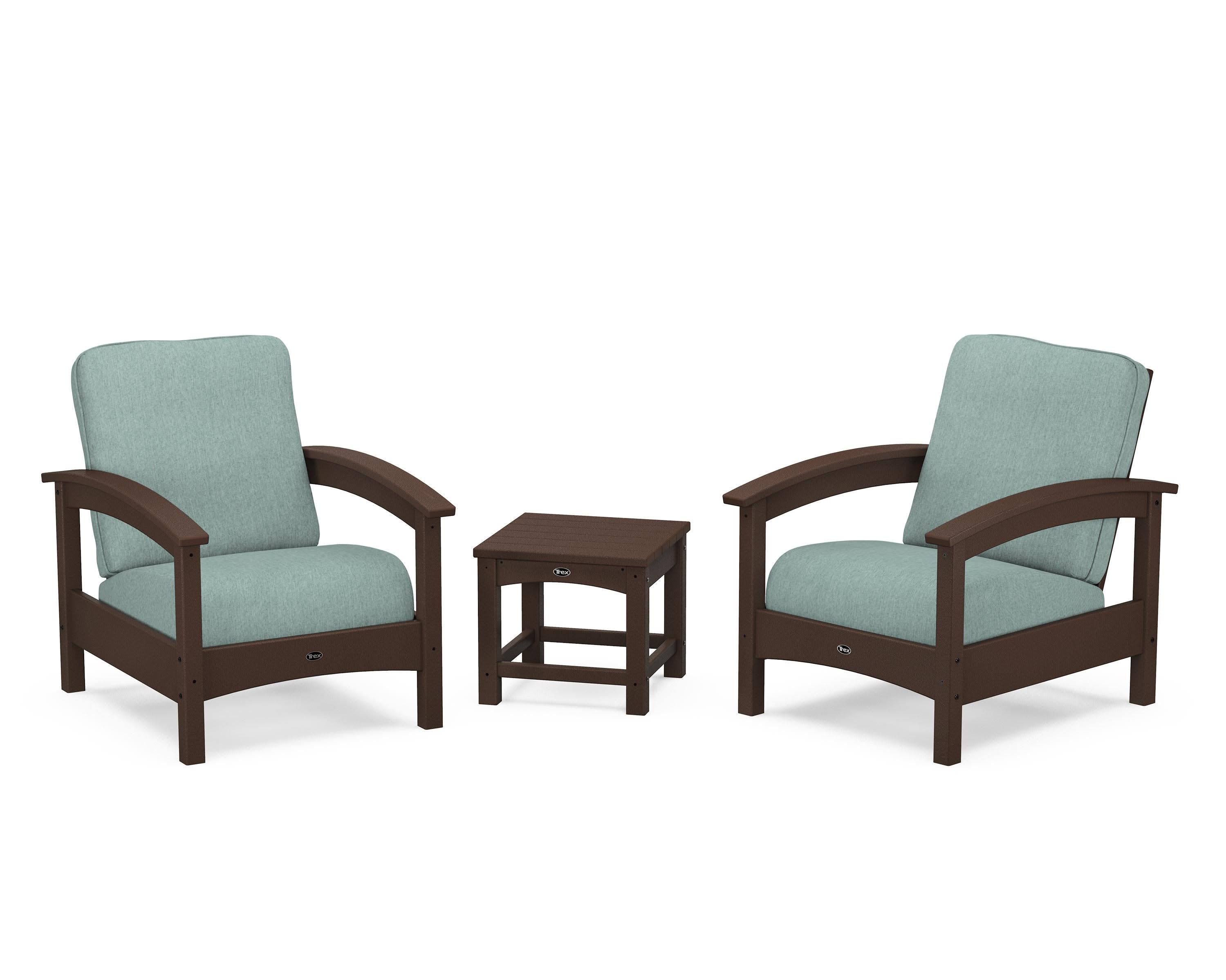 Rockport Club 3-Piece Deep Seating Conversation Set in Vintage Lantern / Glacier Spa
