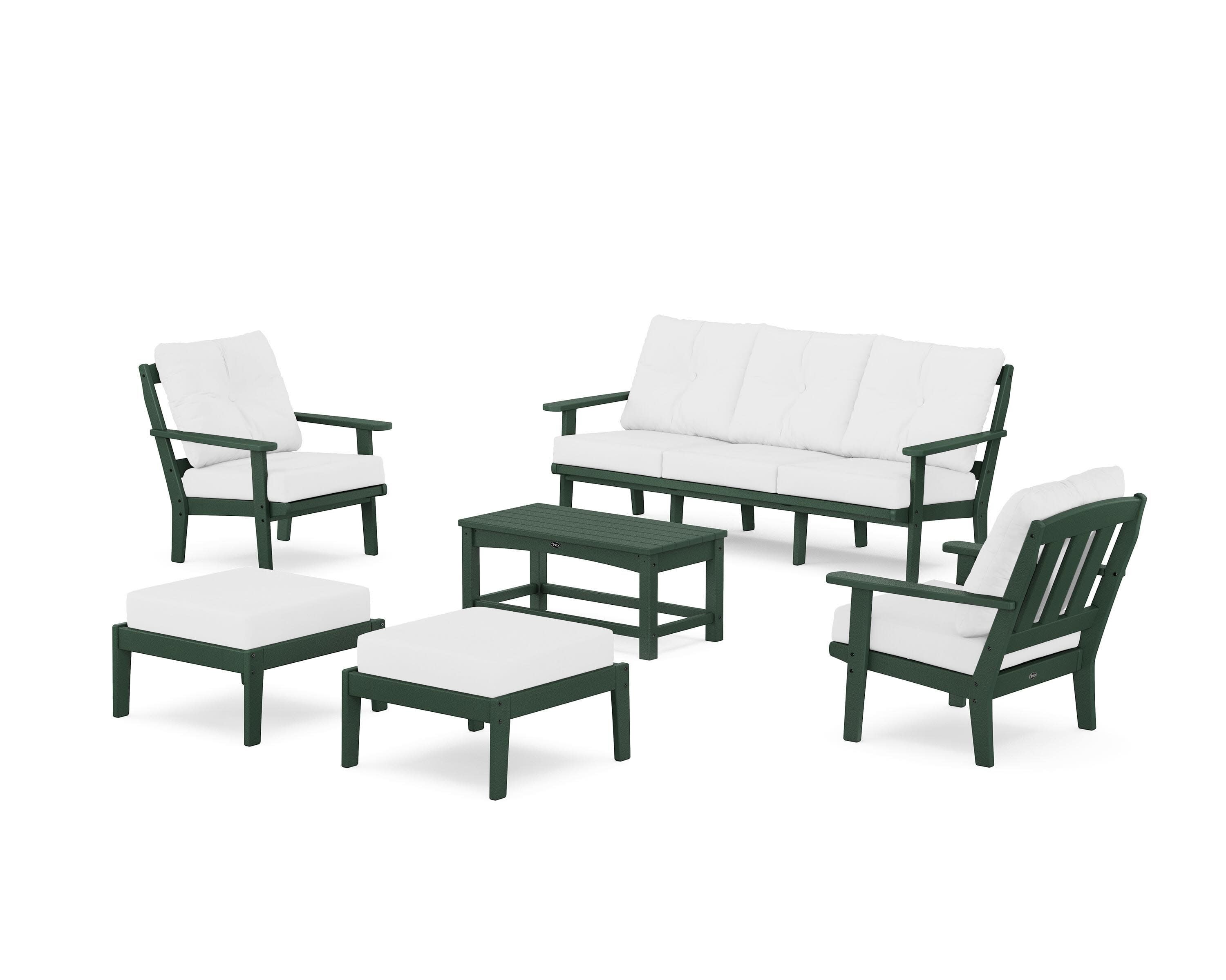 Cape Cod 6-Piece Lounge Sofa Set in Rainforest Canopy / Natural