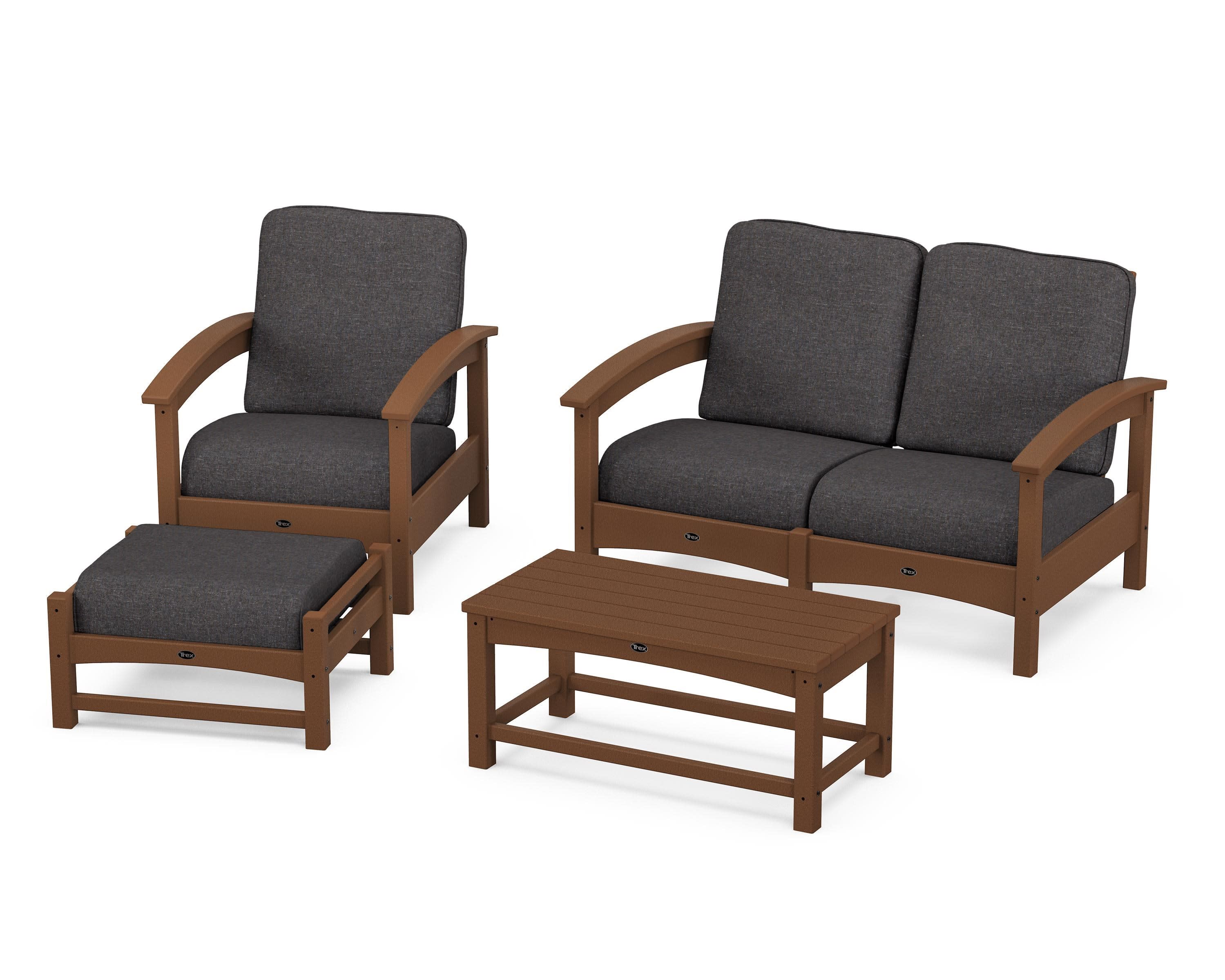 Rockport 4-Piece Deep Seating Conversation Group in Tree House / Ash Charcoal