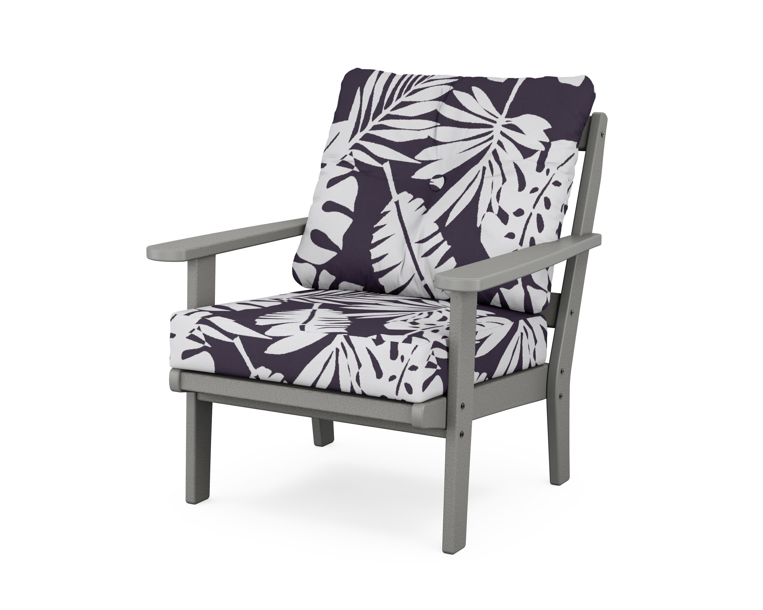 Cape Cod Deep Seating Chair in Stepping Stone / Leaf Navy
