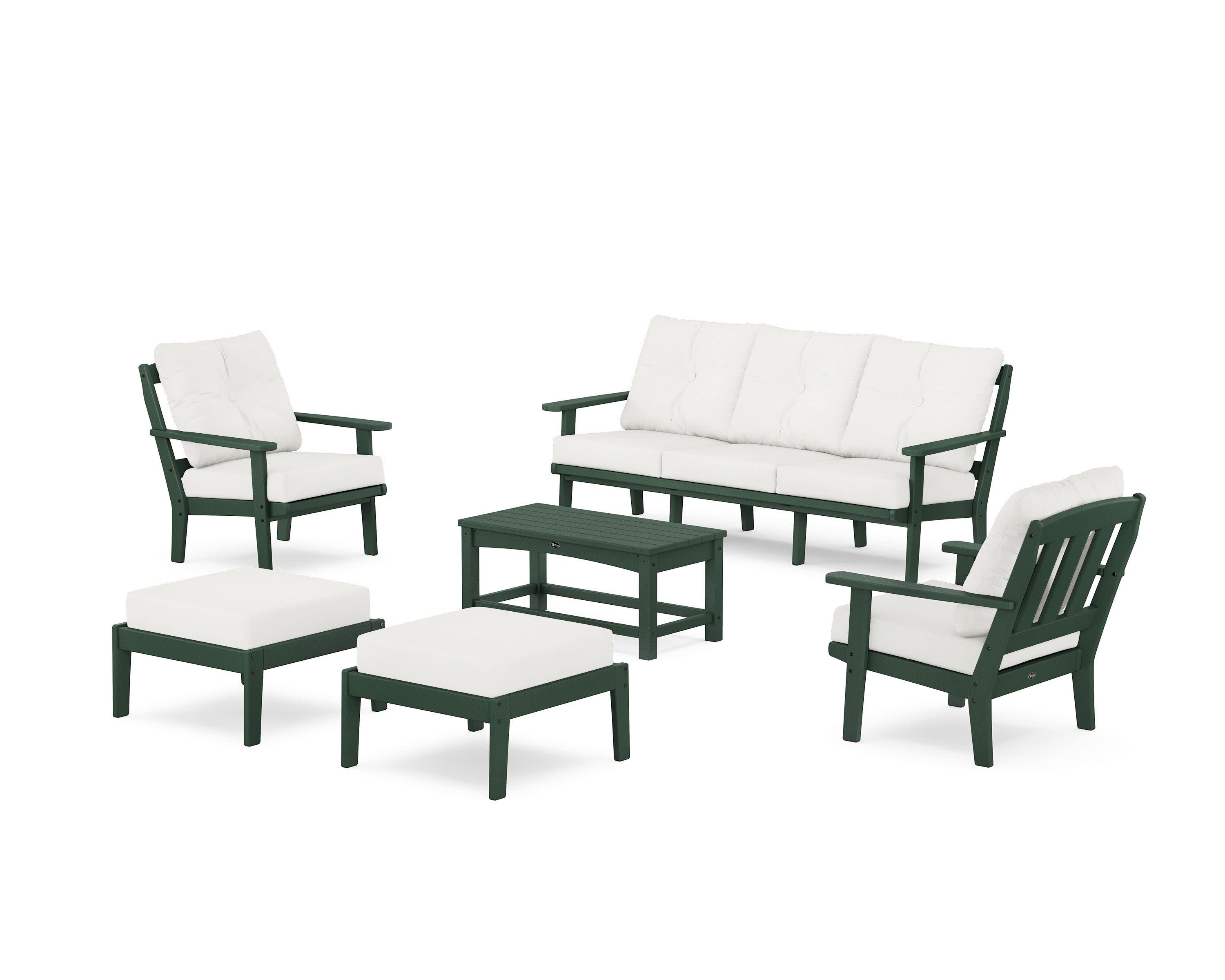 Cape Cod 6-Piece Lounge Sofa Set in Rainforest Canopy / Natural Linen