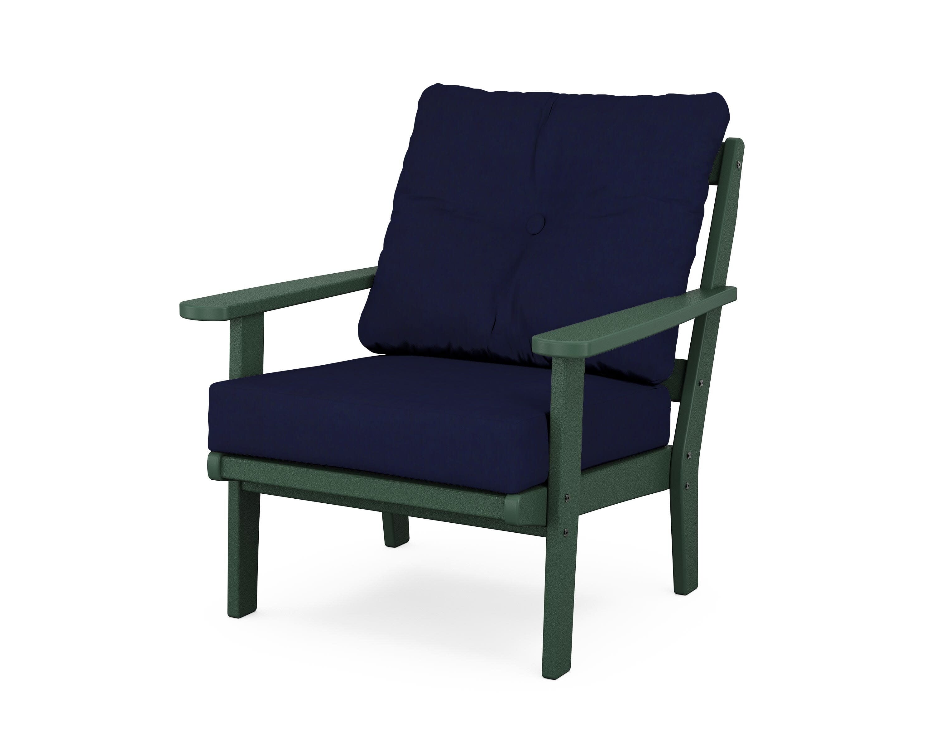 Cape Cod Deep Seating Chair in Rainforest Canopy / Navy