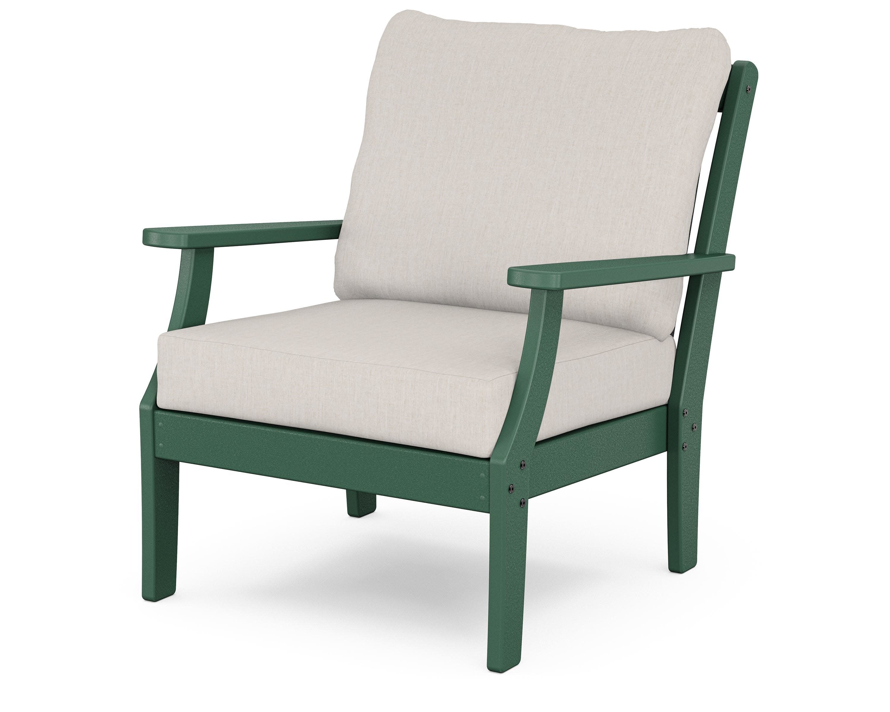 Yacht Club Deep Seating Chair in Rainforest Canopy / Cast Ash