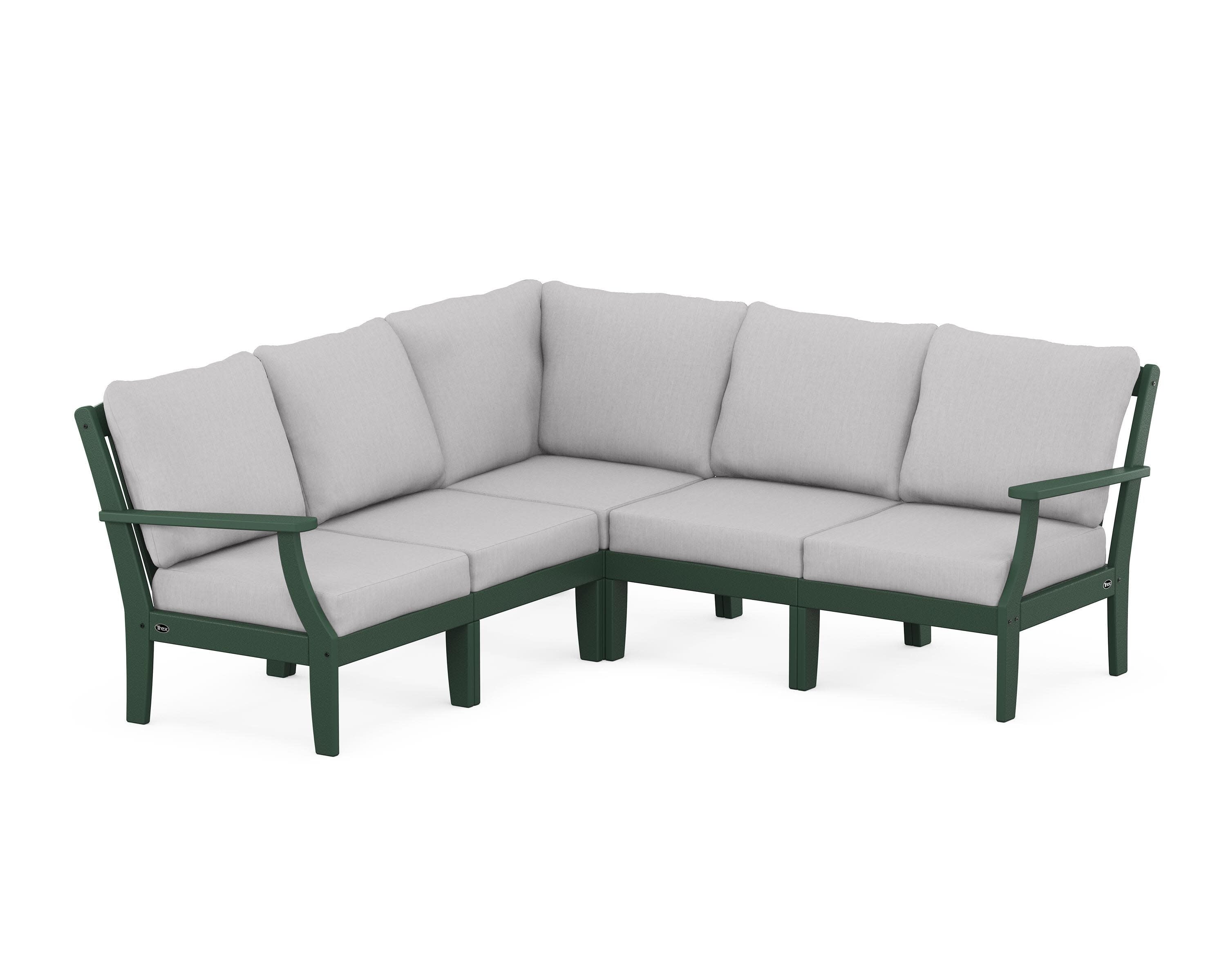 Yacht Club Modular 5-Piece Deep Seating Set in Rainforest Canopy / Granite