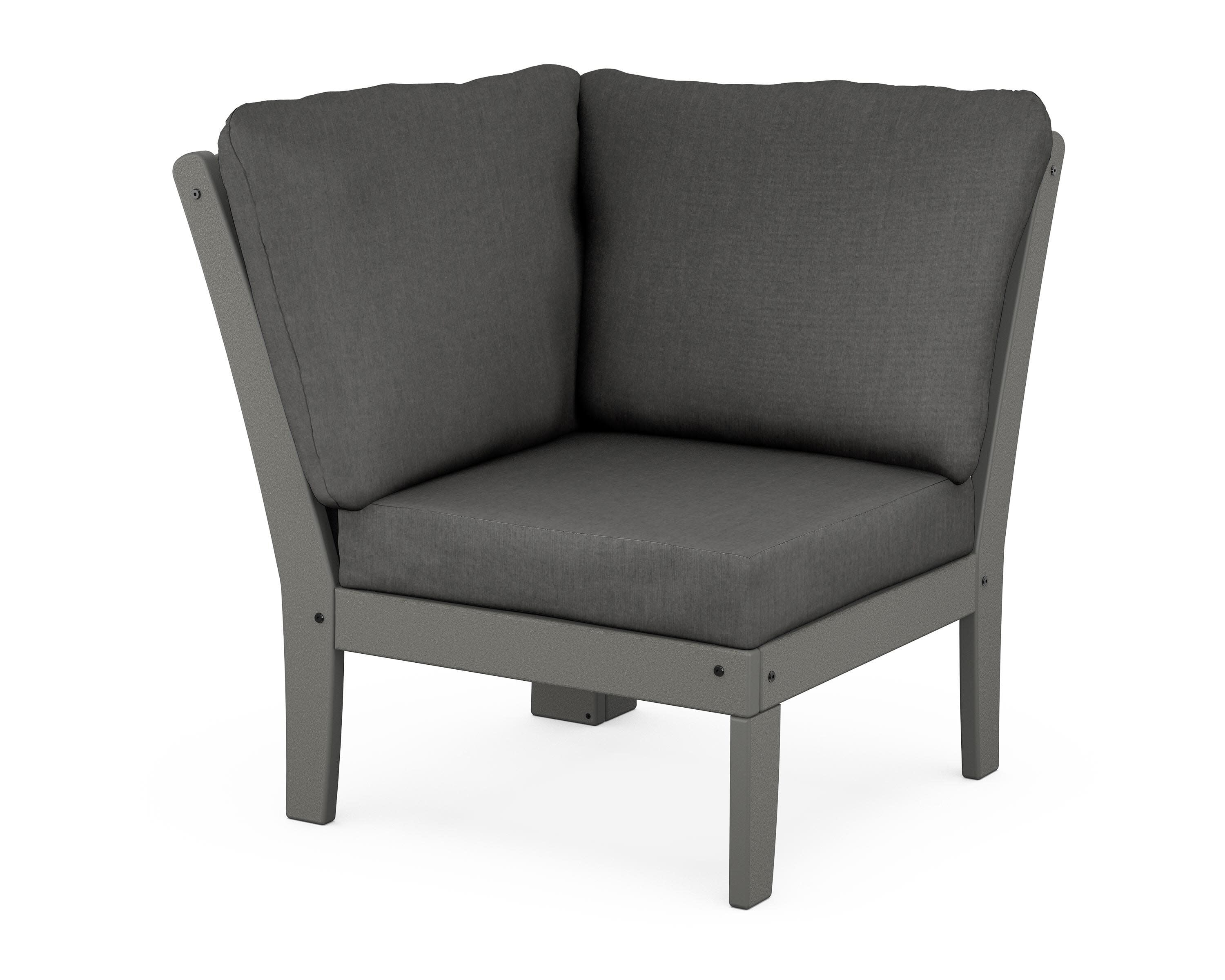 Yacht Club Modular Corner Chair in Stepping Stone / Spectrum Carbon