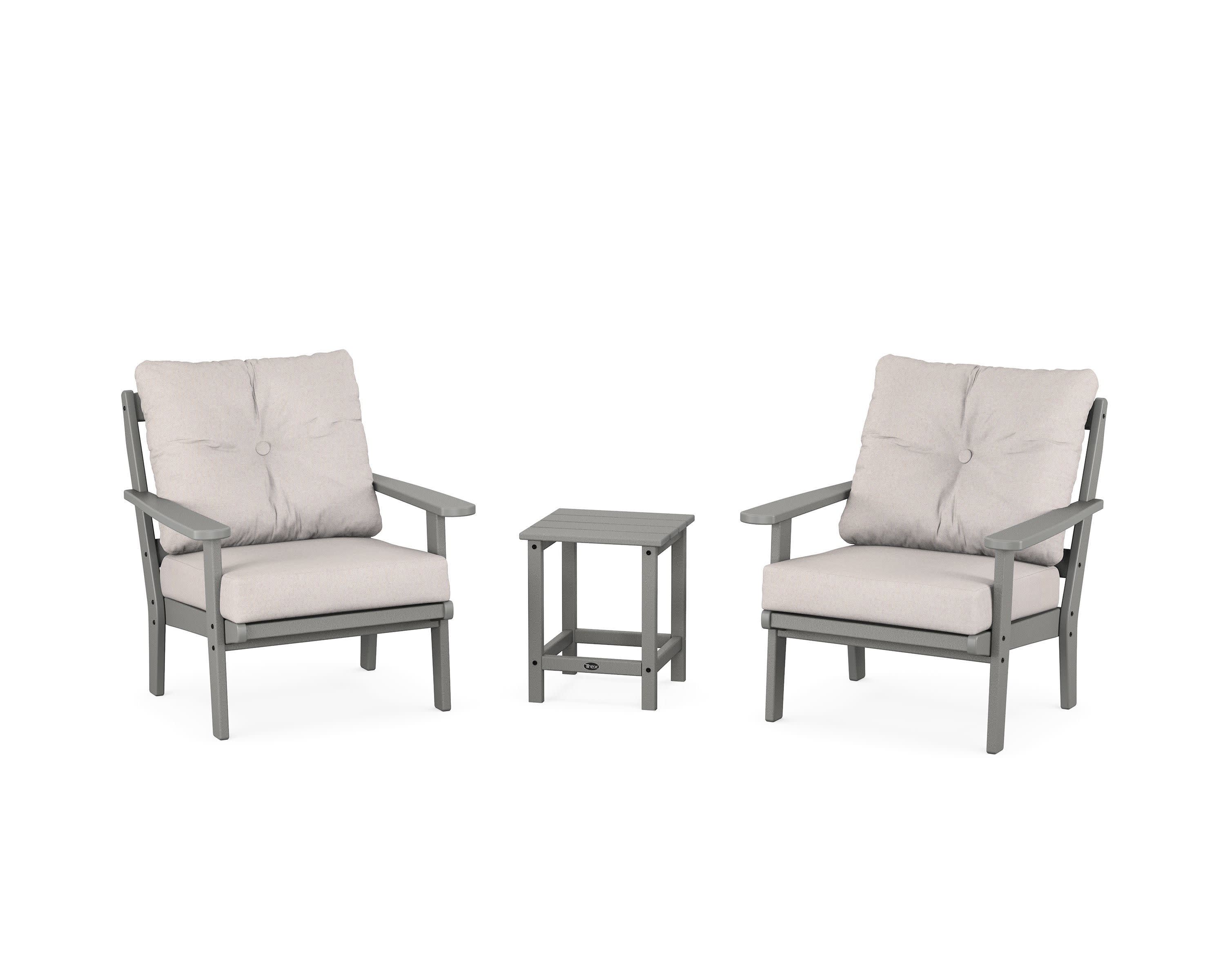 Cape Cod 3-Piece Deep Seating Set in Stepping Stone / Dune Burlap