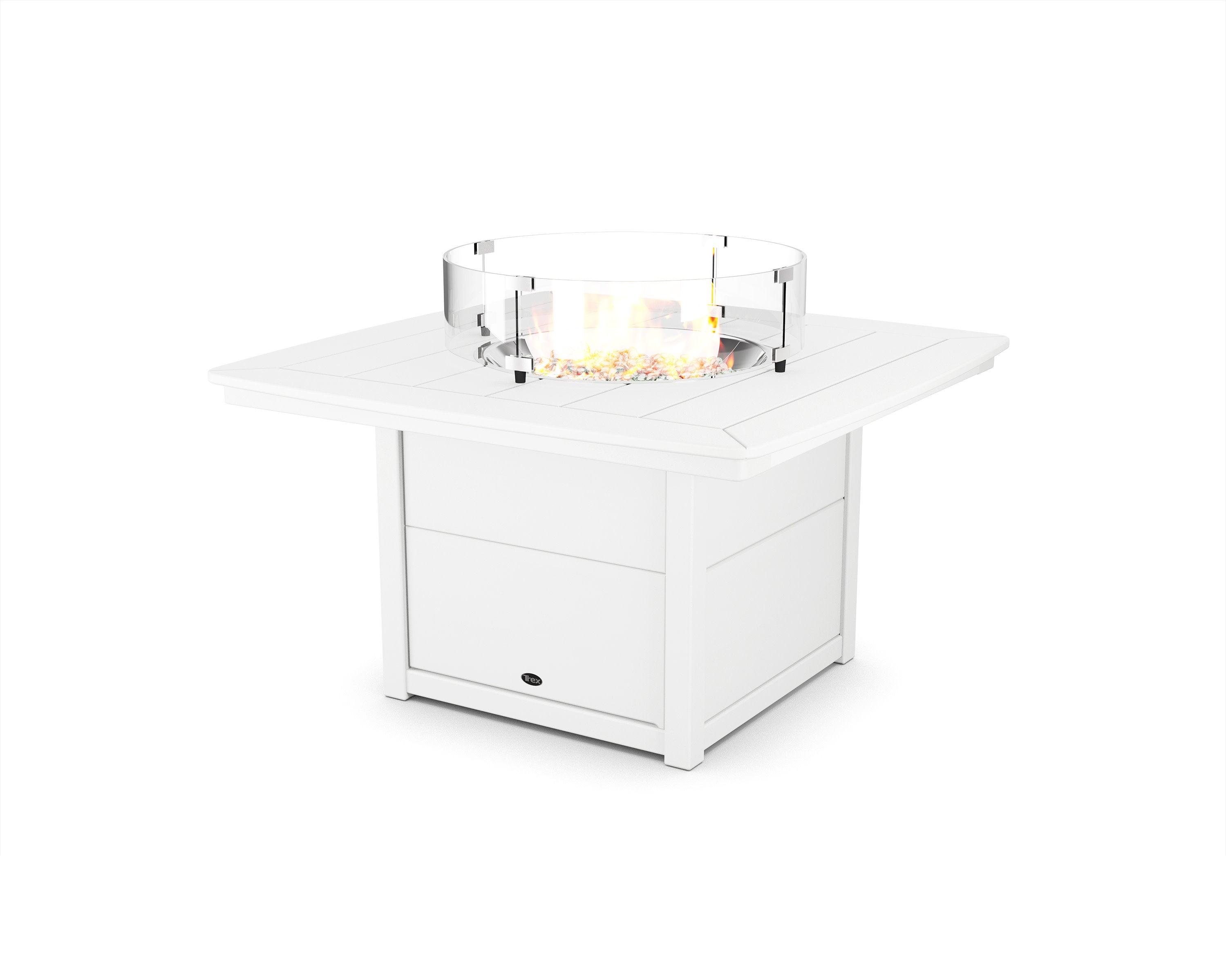 Yacht Club 42 Fire Pit Table in Classic White