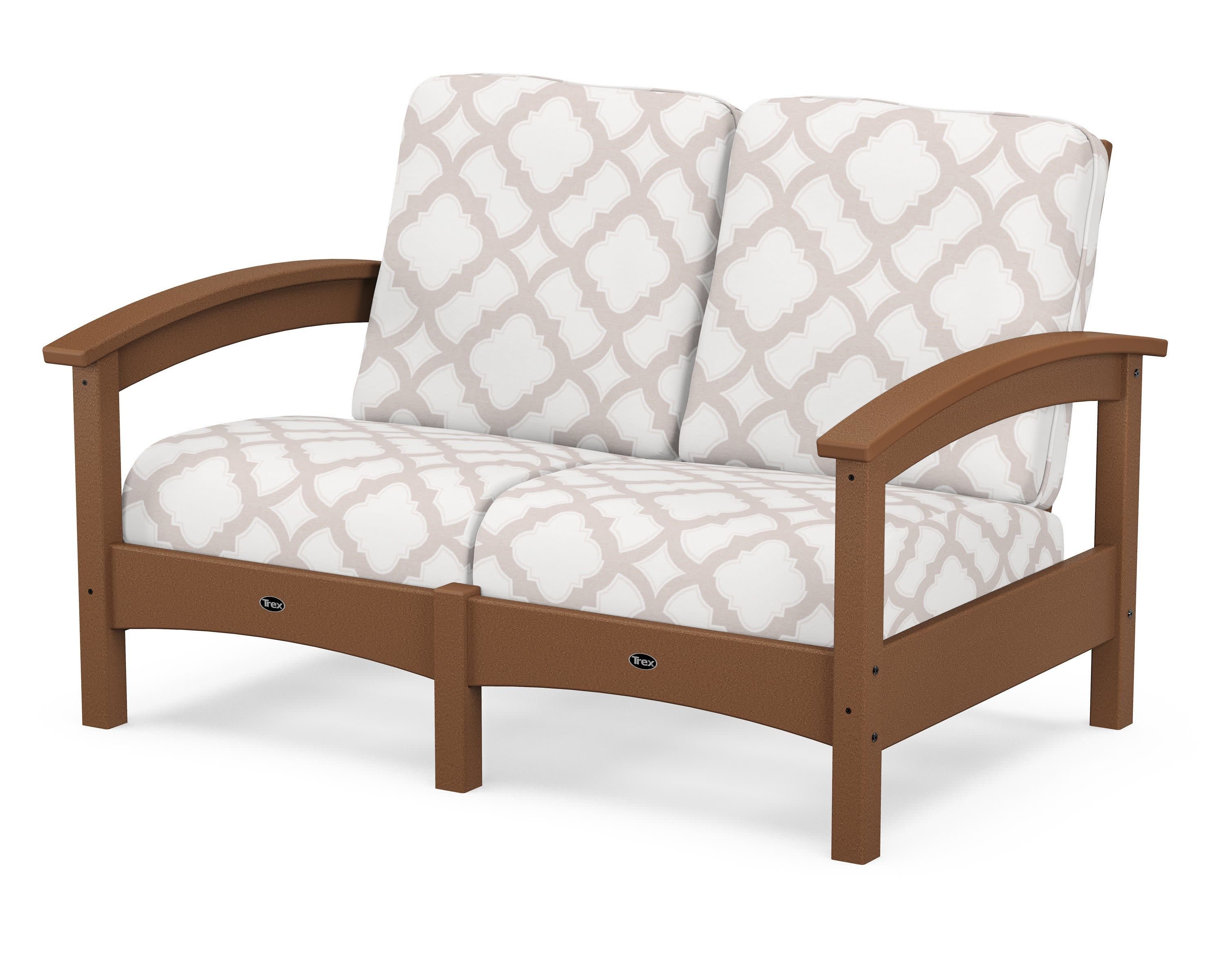 Rockport Club Loveseat in Tree House / Trellis Dune Burlap