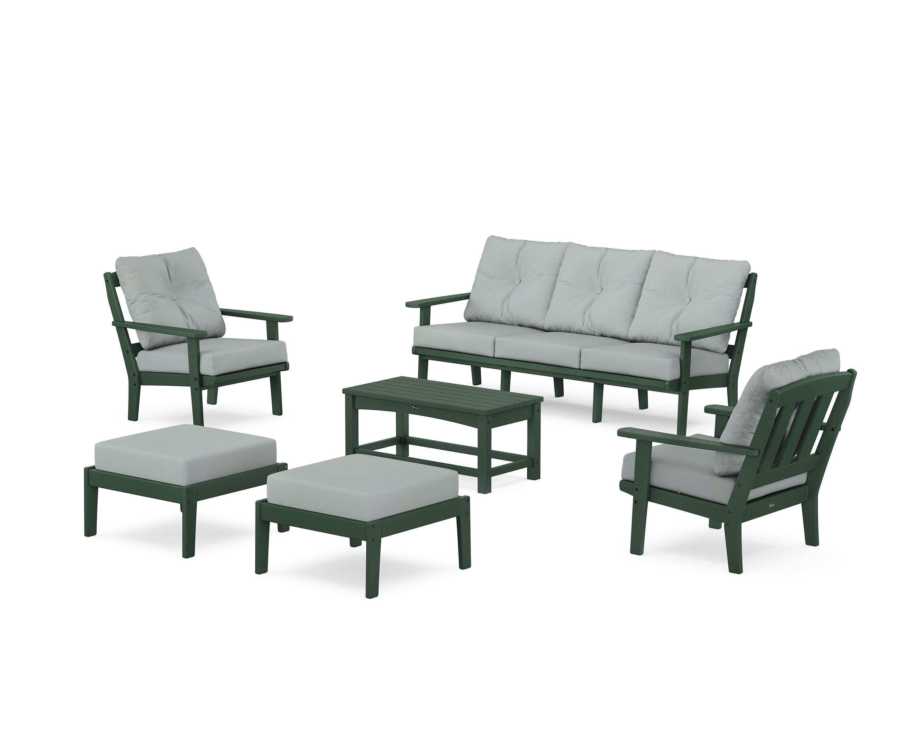 Cape Cod 6-Piece Lounge Sofa Set in Rainforest Canopy / Spa