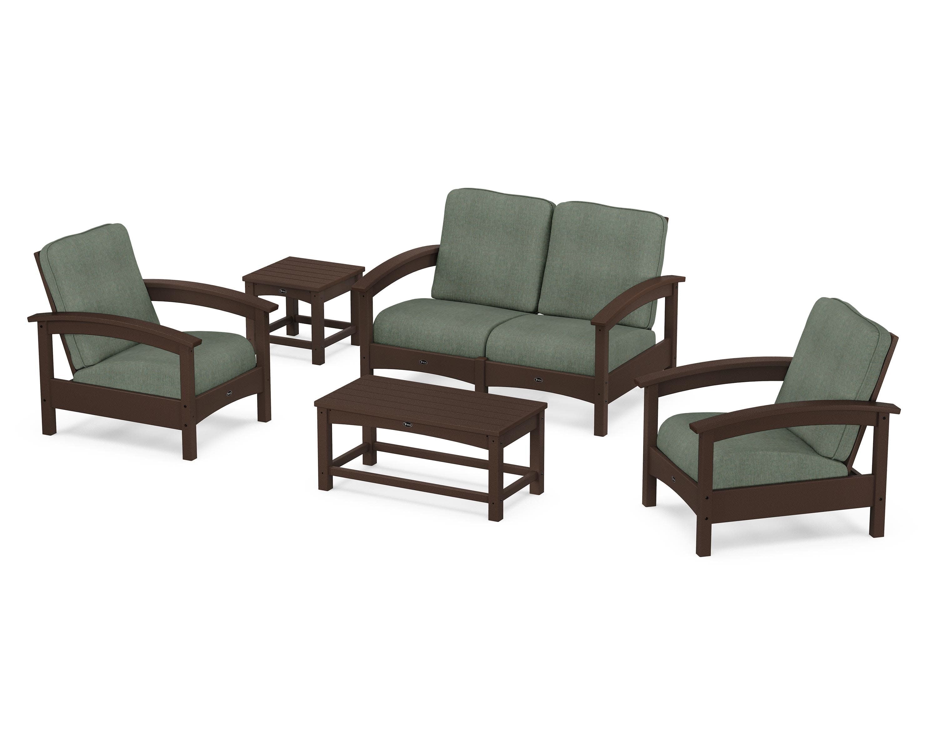 Rockport Club 6-Piece Deep Seating Conversation Set in Vintage Lantern / Cast Sage