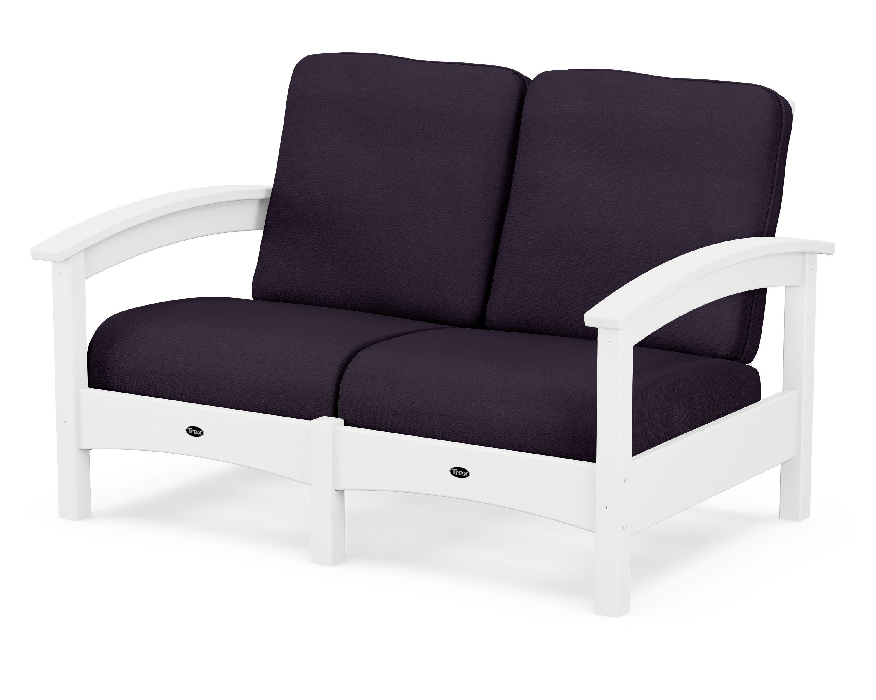 Rockport Club Loveseat in Classic White / Navy Linen