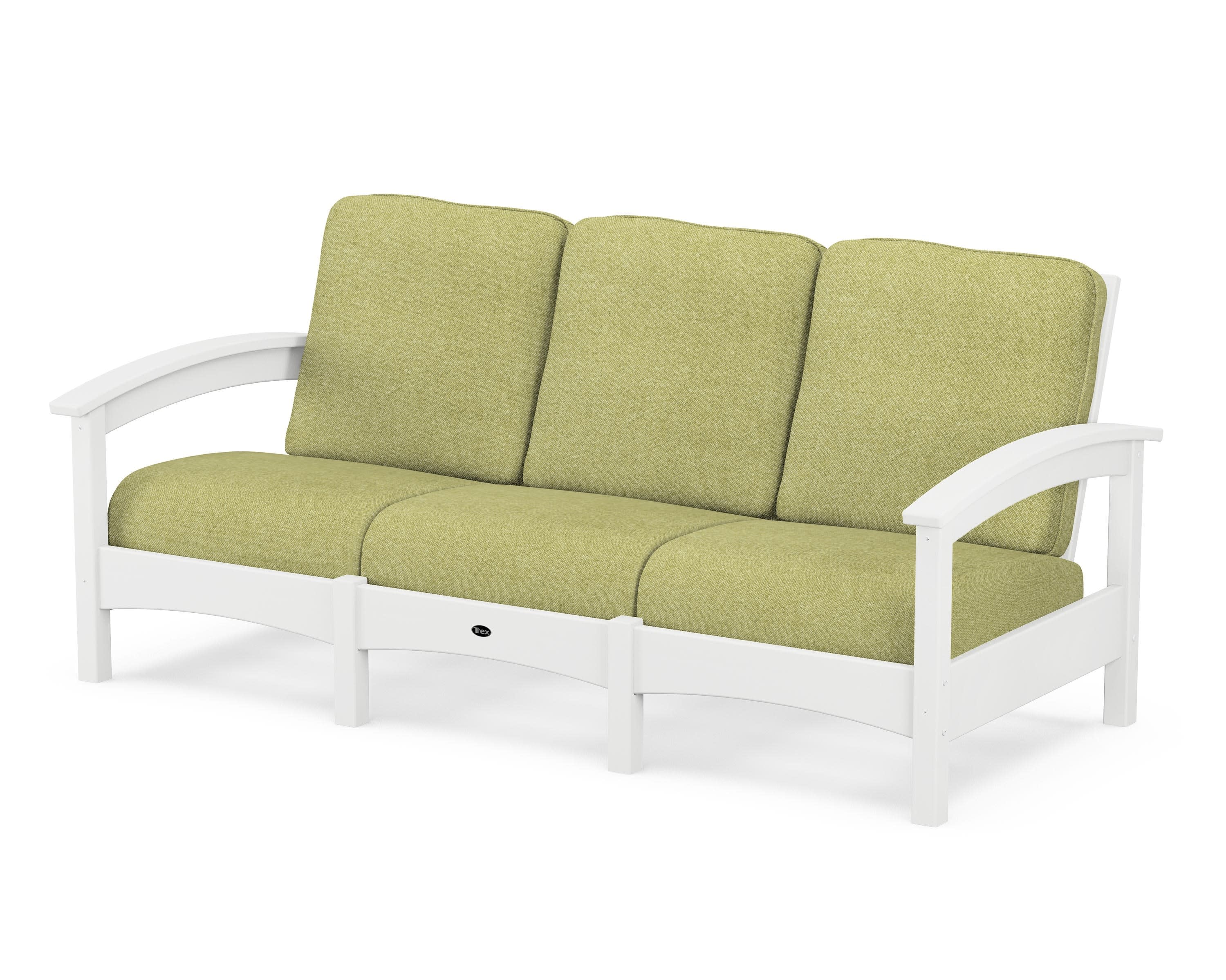 Rockport Club Sofa in Classic White / Chartreuse Boucle