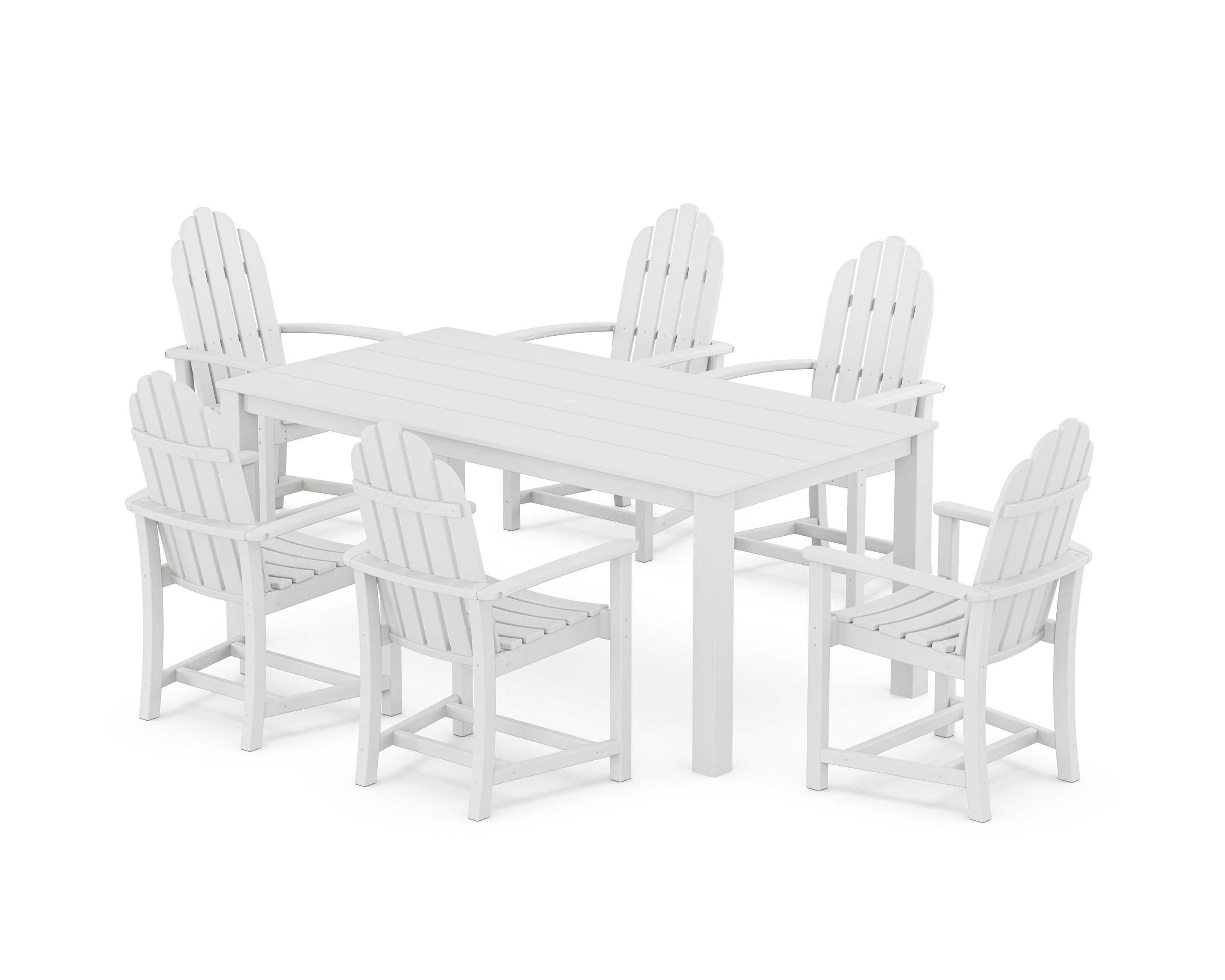 Cape Cod Adirondack 7-Piece Parsons Dining Set in Classic White
