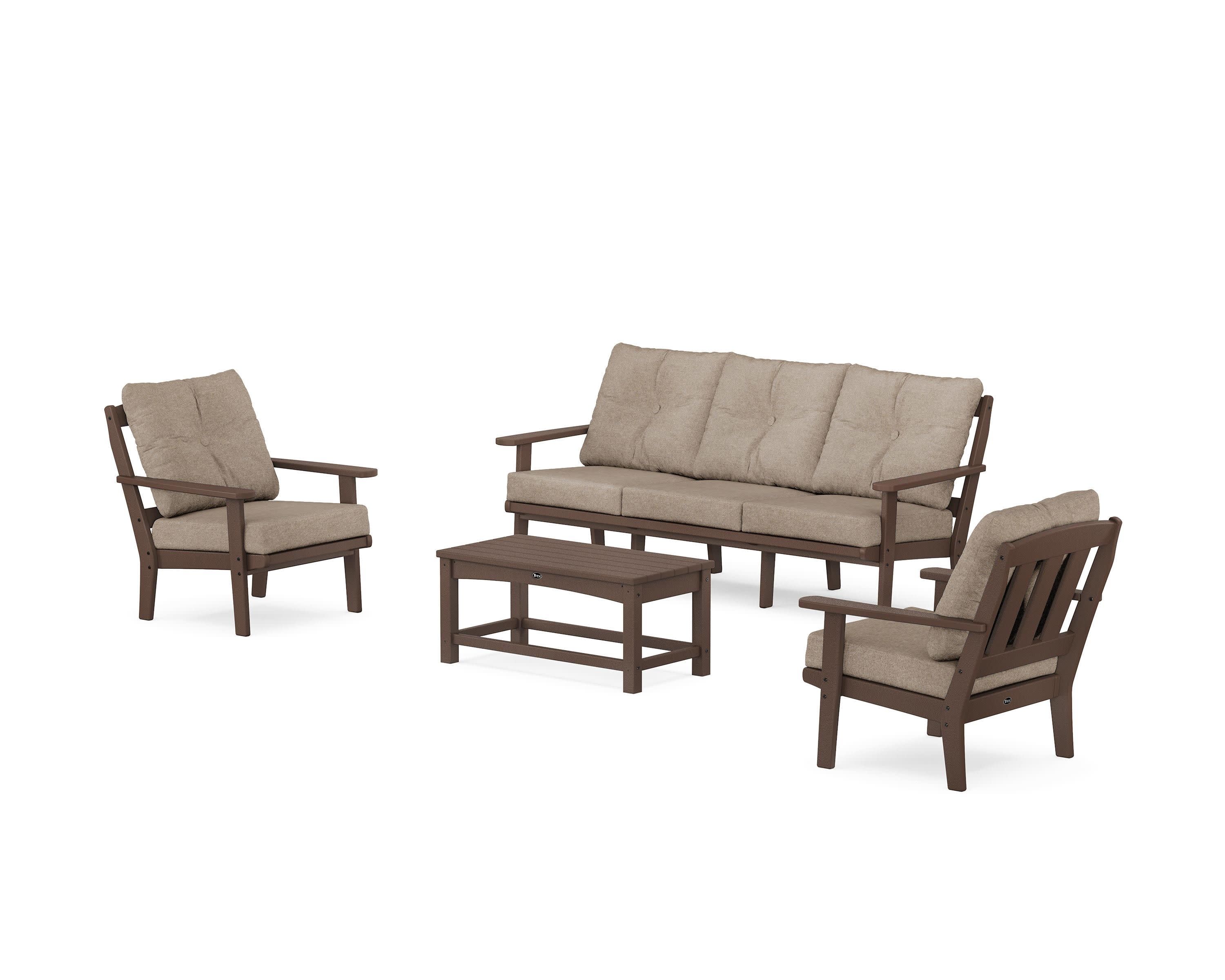 Cape Cod 4-Piece Deep Seating Set with Sofa in Vintage Lantern / Spiced Burlap