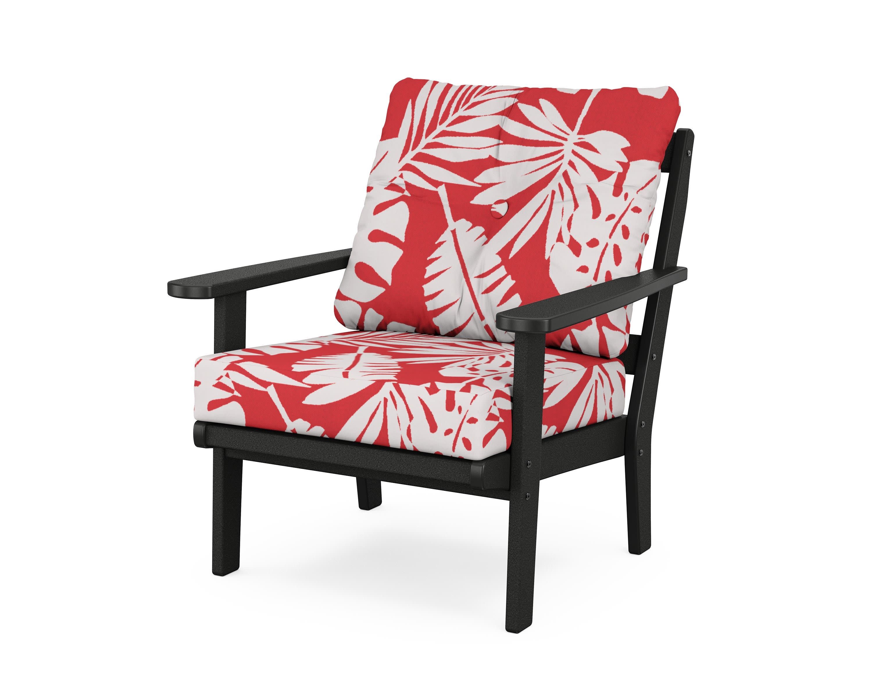 Cape Cod Deep Seating Chair in Charcoal Black / Leaf Crimson