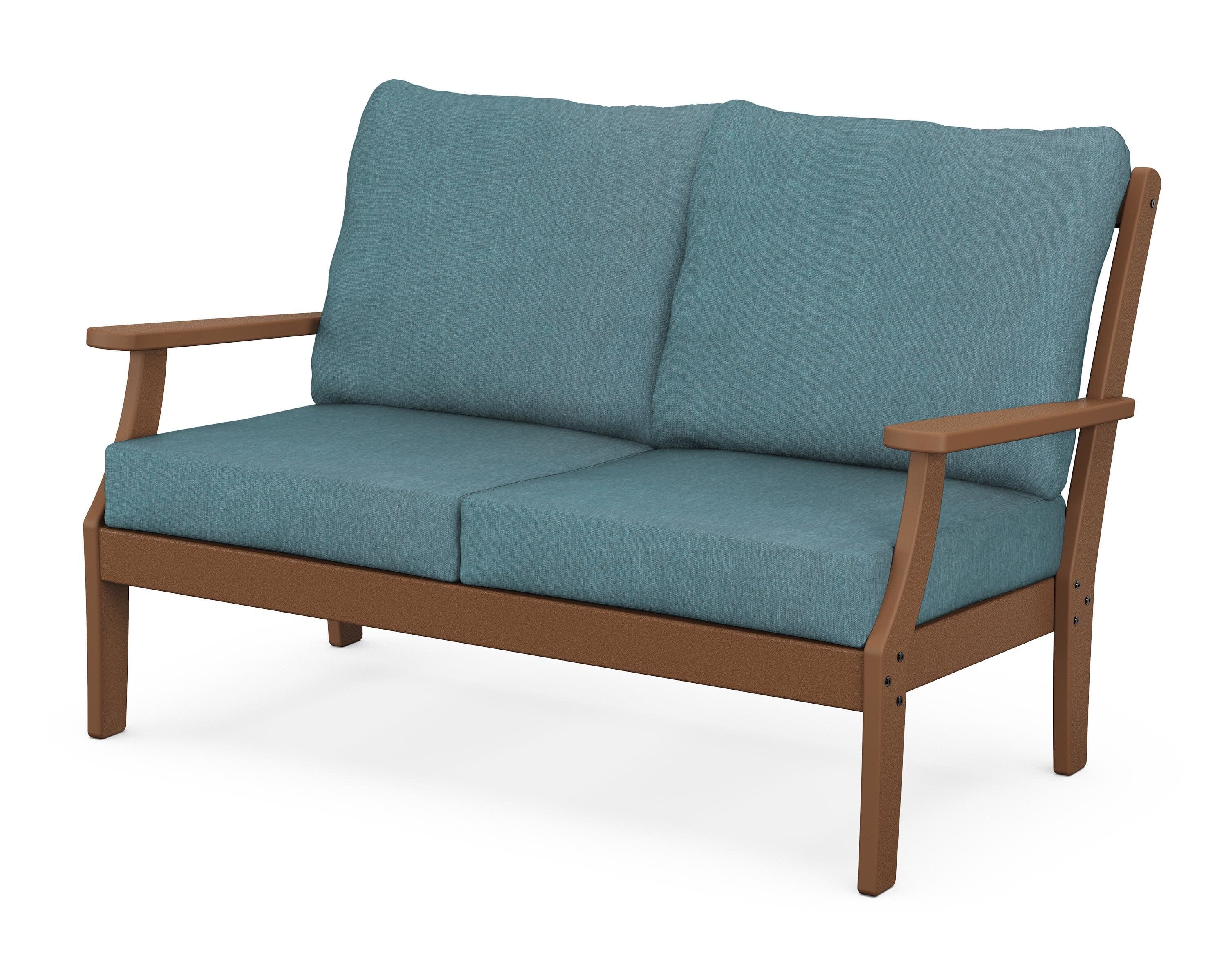 Yacht Club Deep Seating Loveseat in Tree House / Ocean Teal
