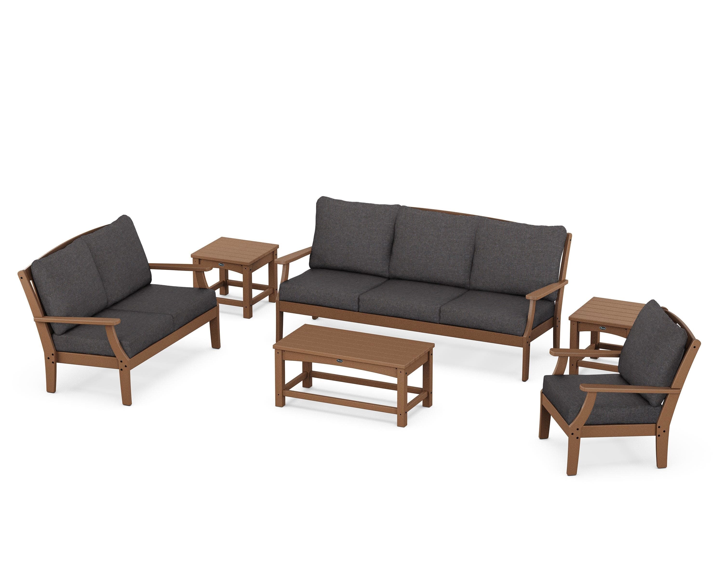 Yacht Club 6-Piece Deep Seating Set in Tree House / Ash Charcoal