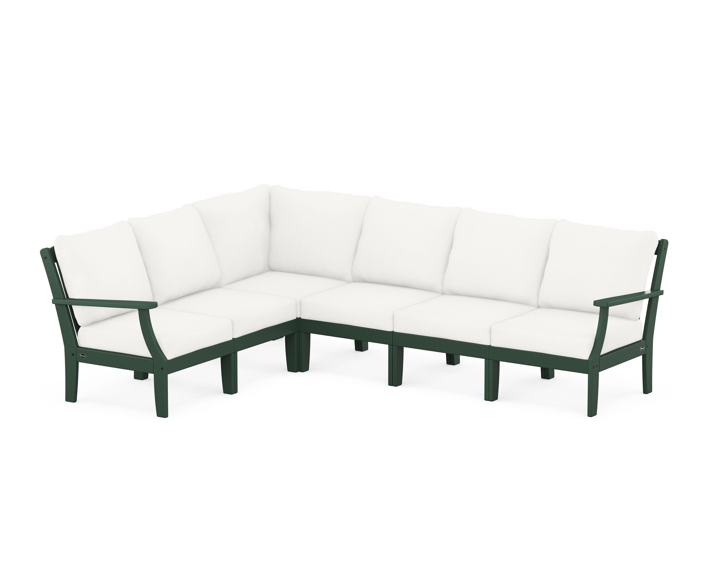 Yacht Club Modular 6-Piece Deep Seating Set in Rainforest Canopy / Natural Linen
