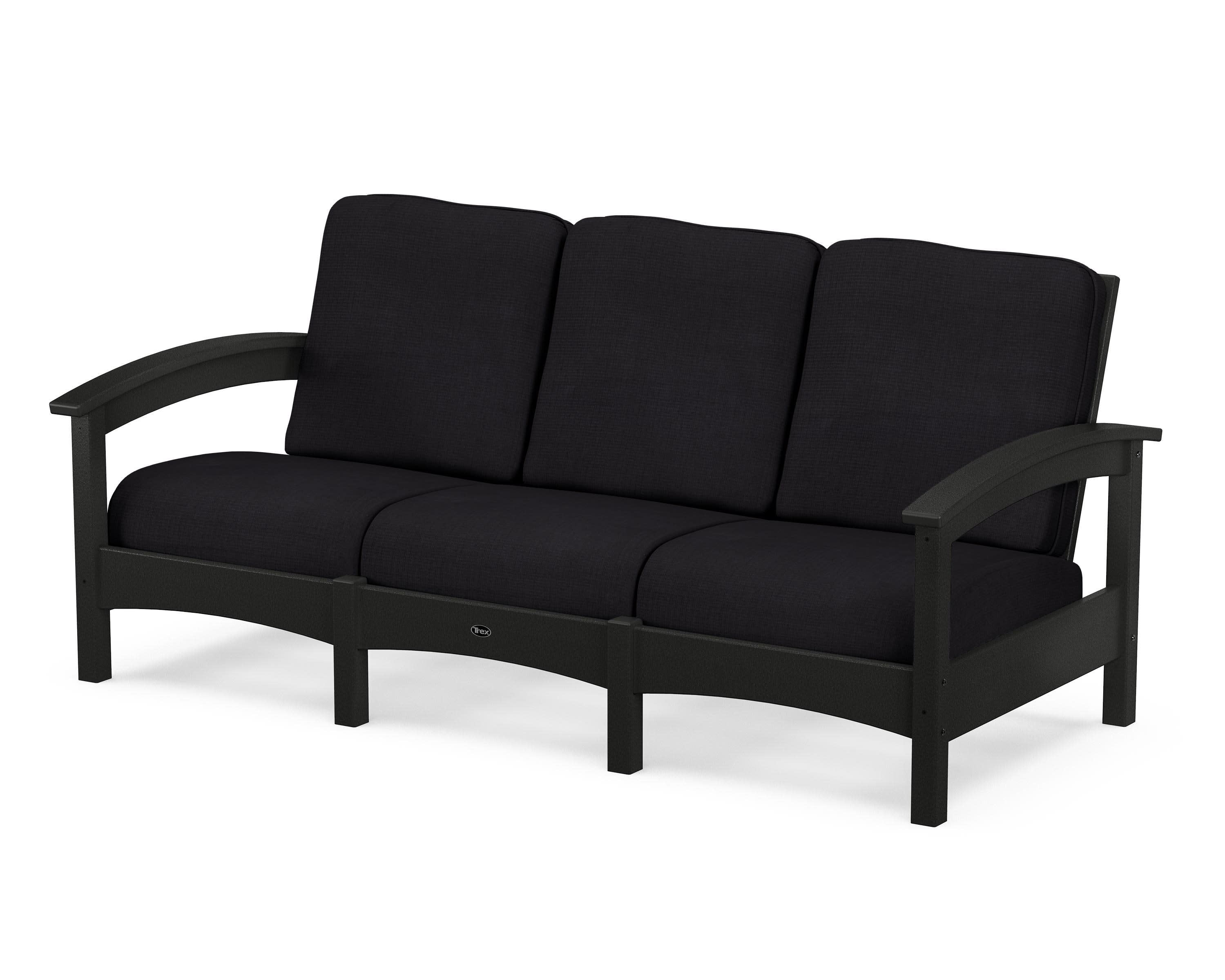 Rockport Club Sofa in Charcoal Black / Midnight Linen