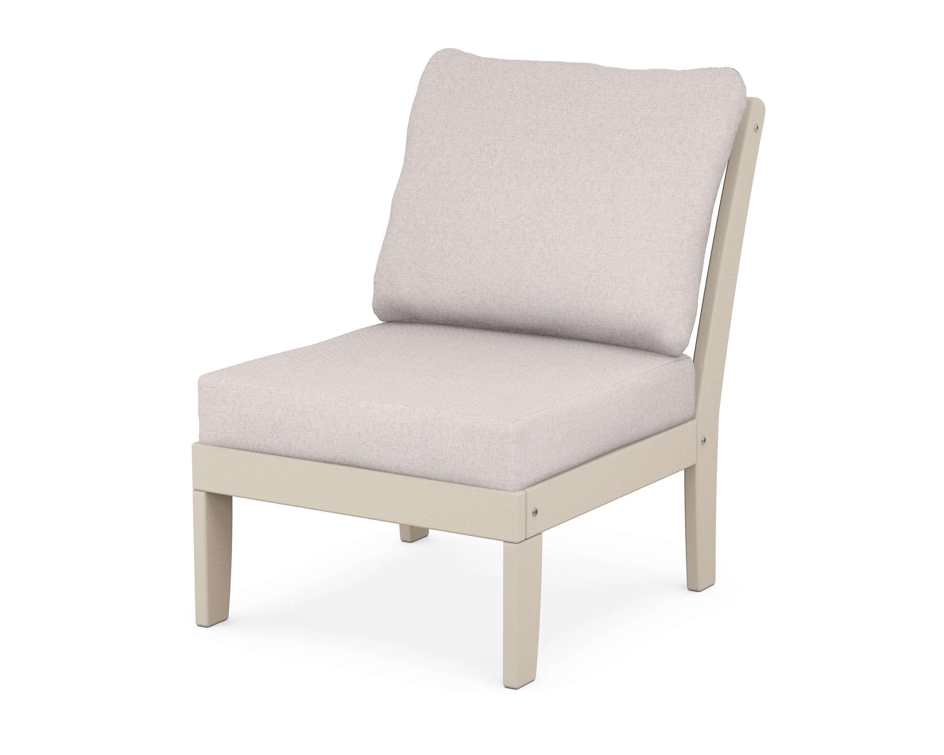 Yacht Club Modular Armless Chair in Sand Castle / Dune Burlap