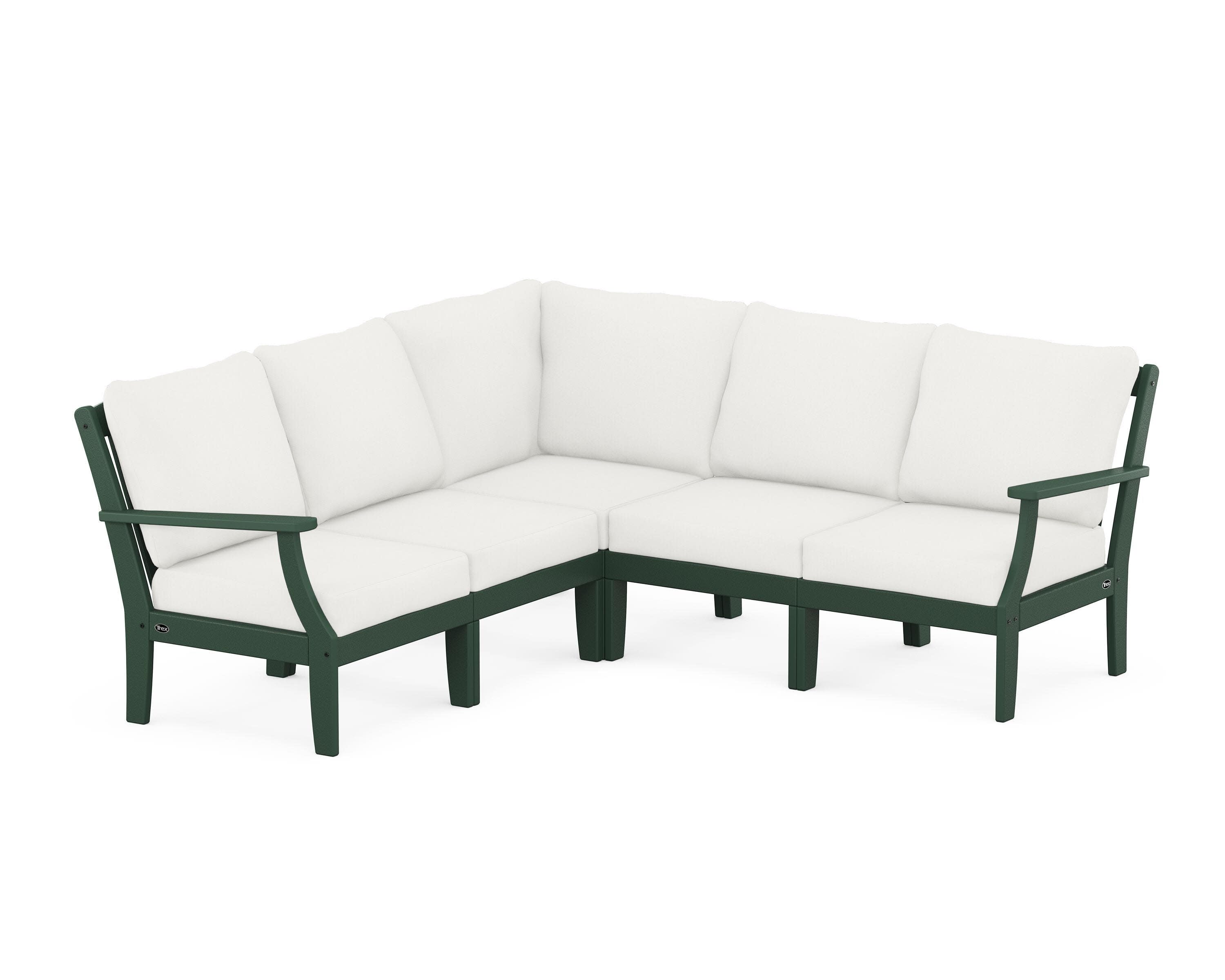 Yacht Club Modular 5-Piece Deep Seating Set in Rainforest Canopy / Natural Linen