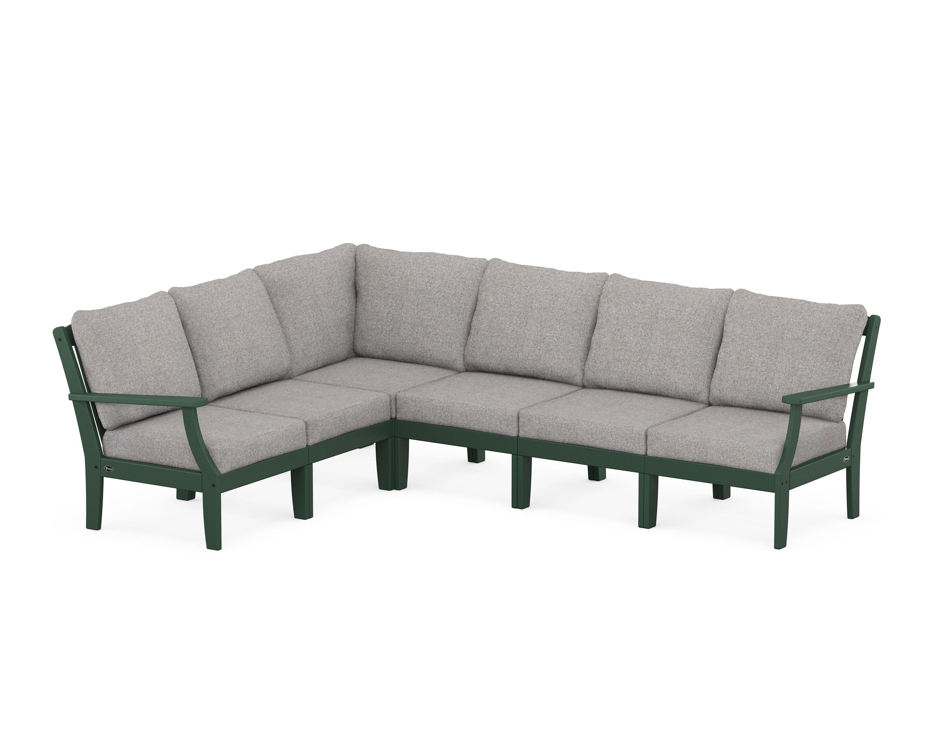 Yacht Club Modular 6-Piece Deep Seating Set in Rainforest Canopy / Grey Mist