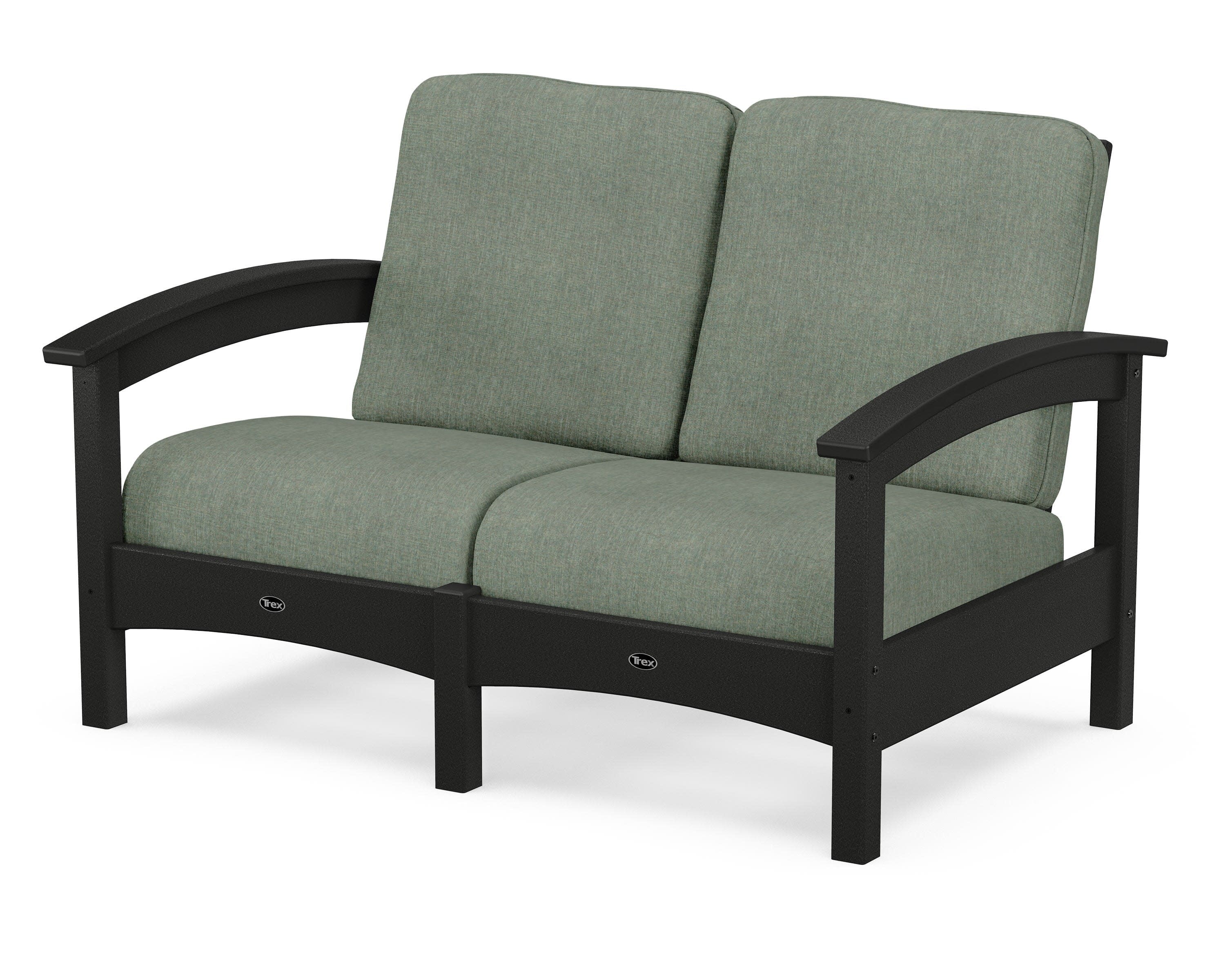 Rockport Club Loveseat in Charcoal Black / Cast Sage