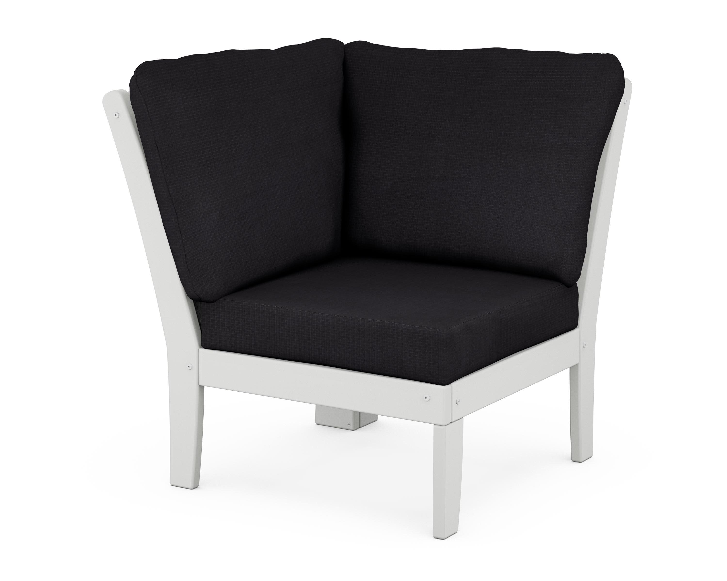 Yacht Club Modular Corner Chair in Classic White / Midnight Linen