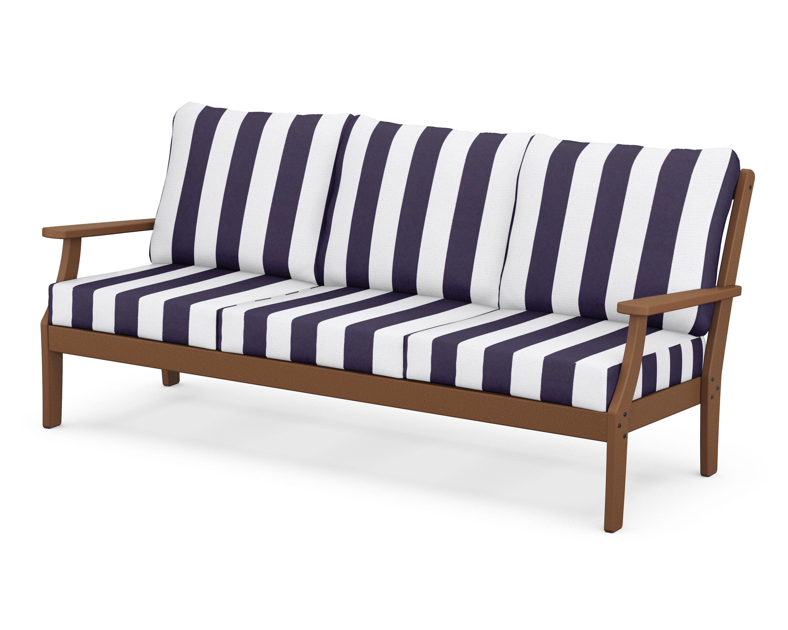 Yacht Club Deep Seating Sofa in Tree House / Cabana Stripe Navy