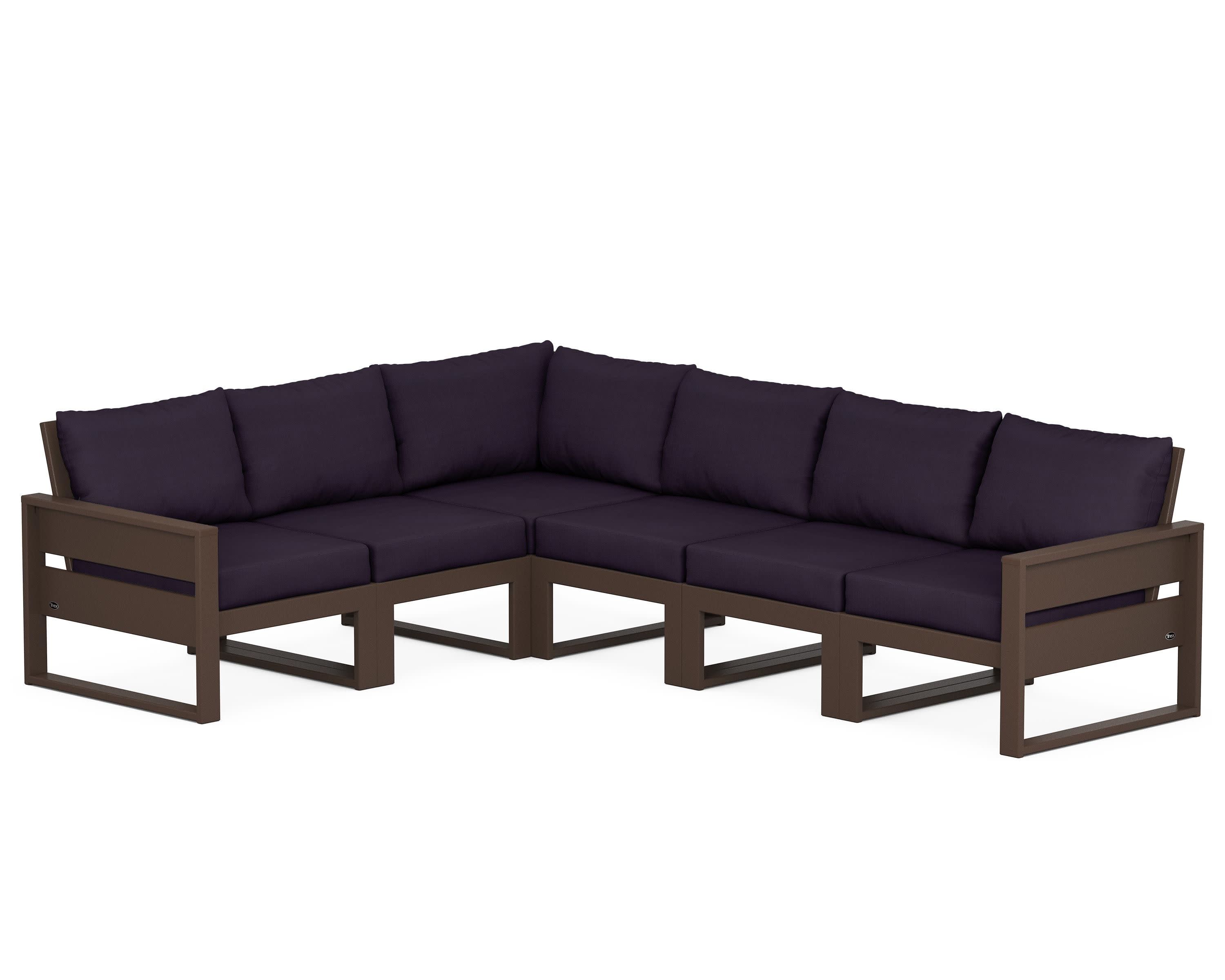 Eastport 6-Piece Sectional in Vintage Lantern / Navy Linen