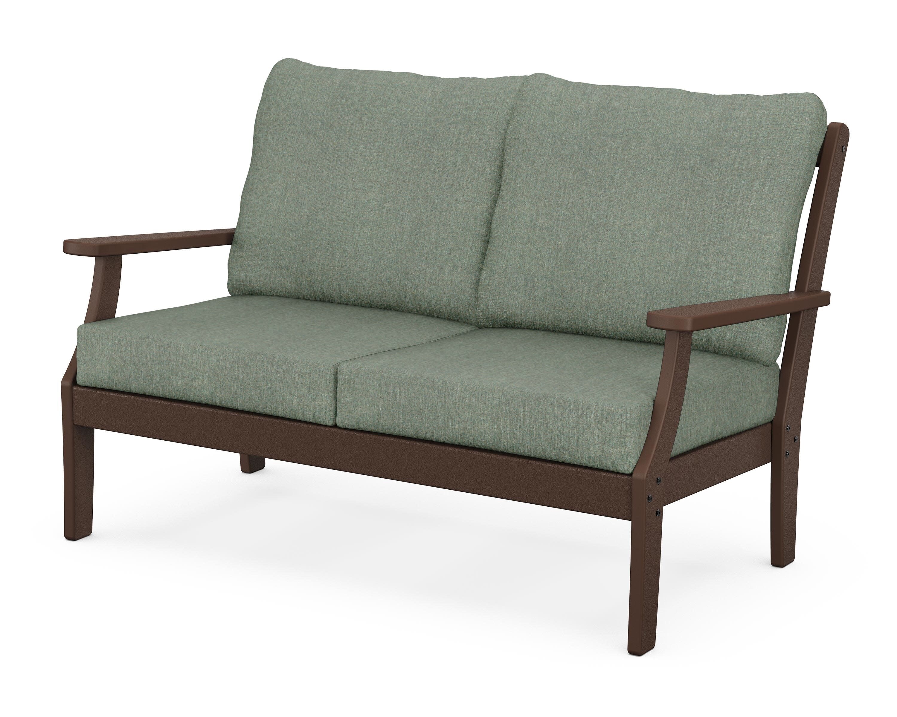 Yacht Club Deep Seating Loveseat in Vintage Lantern / Cast Sage