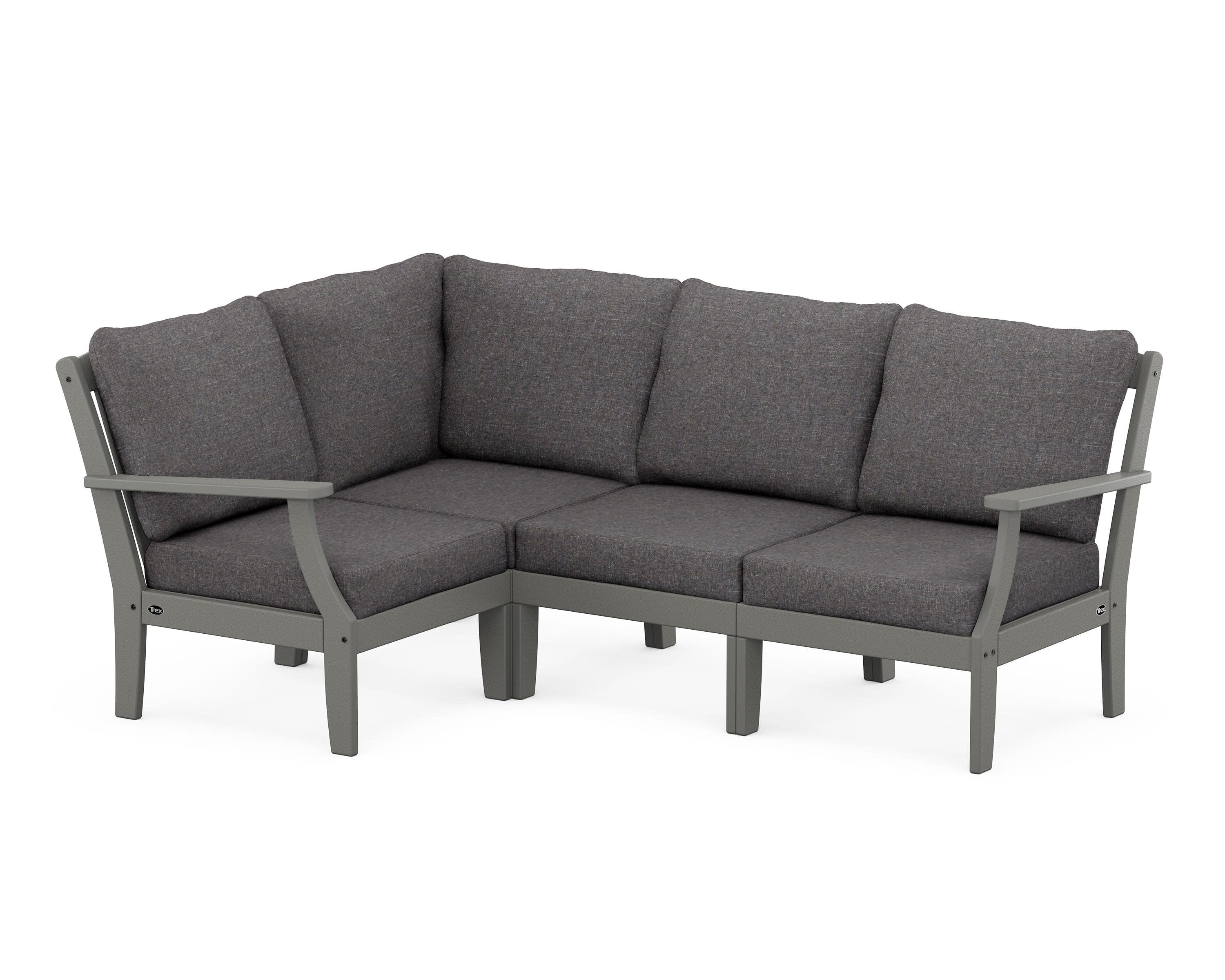 Yacht Club Modular 4-Piece Deep Seating Set in Stepping Stone / Ash Charcoal