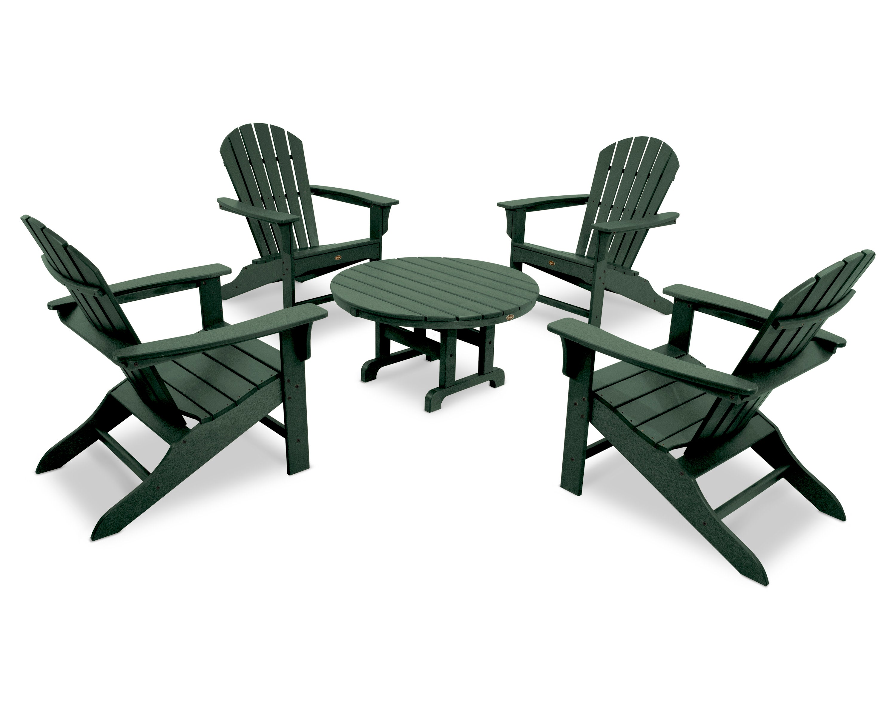 Yacht Club Shellback 5-Piece Adirondack Conversation Group in Rainforest Canopy