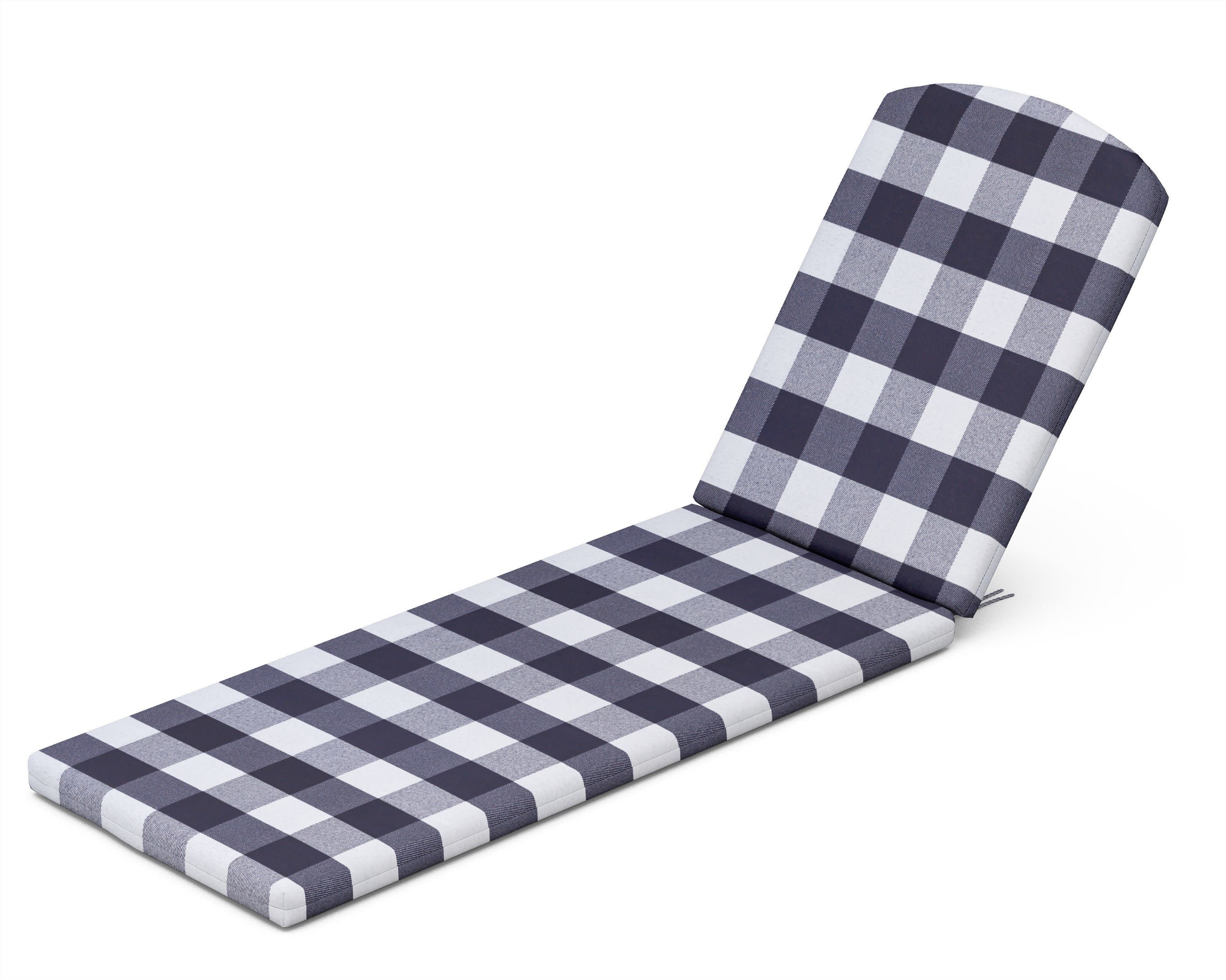 Chaise Cushion - 77"D x 21.25"W x 2.5"H in Buffalo Plaid Navy