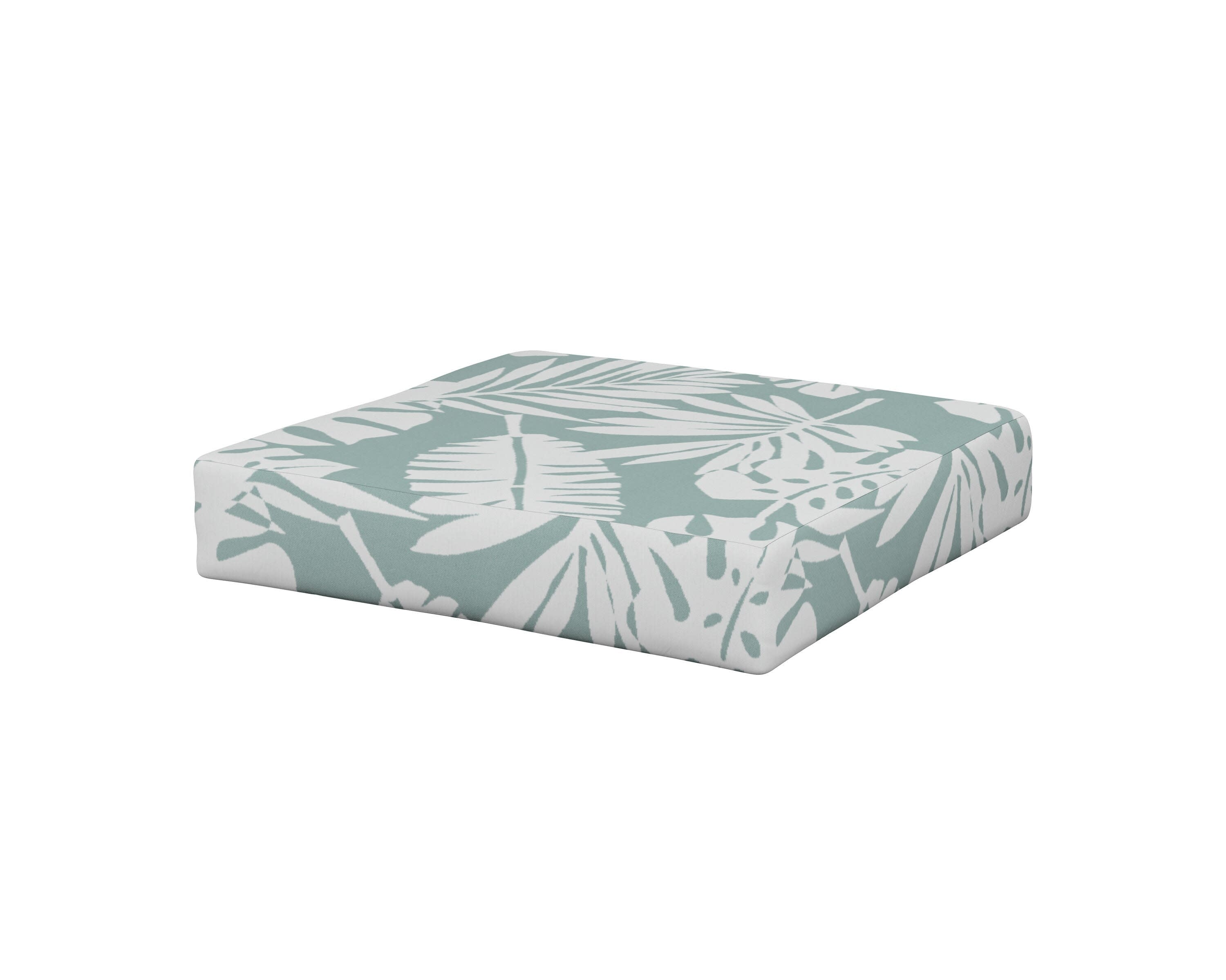 Modular Ottoman Cushion in Leaf Glacier Spa